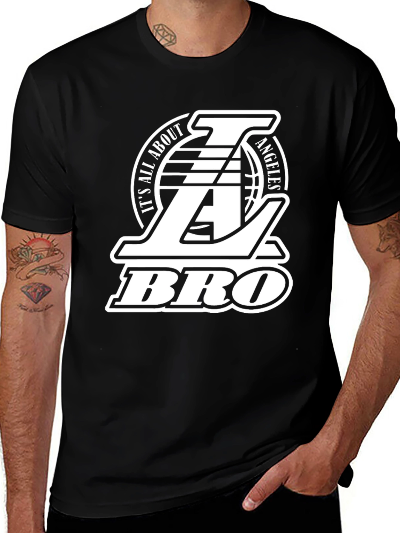 LA Lakers Its All About Angeles Bro Black T-Shirt
