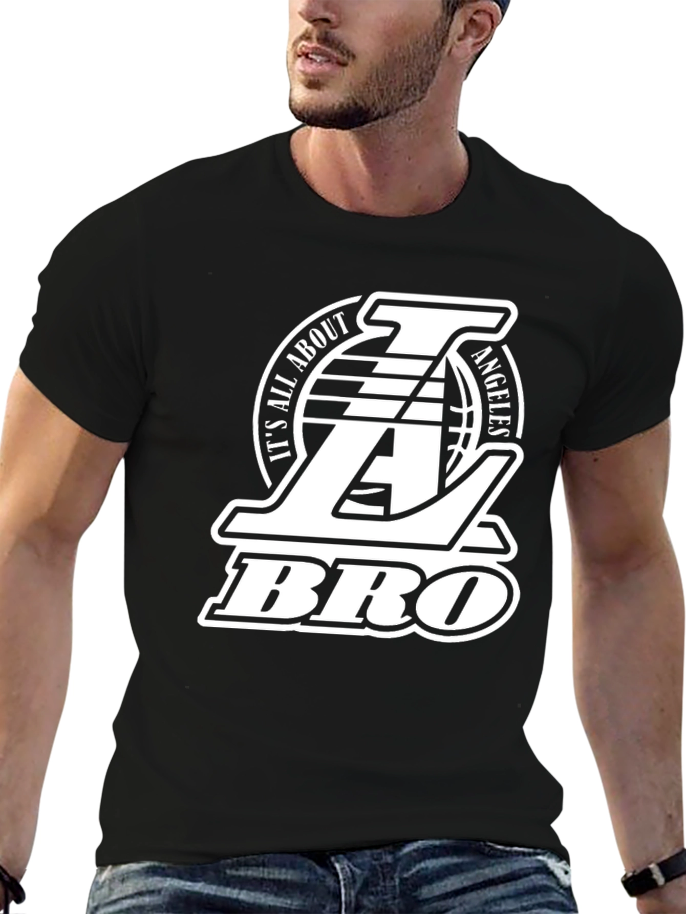 LA Lakers Its All About Angeles Bro Black T-Shirt