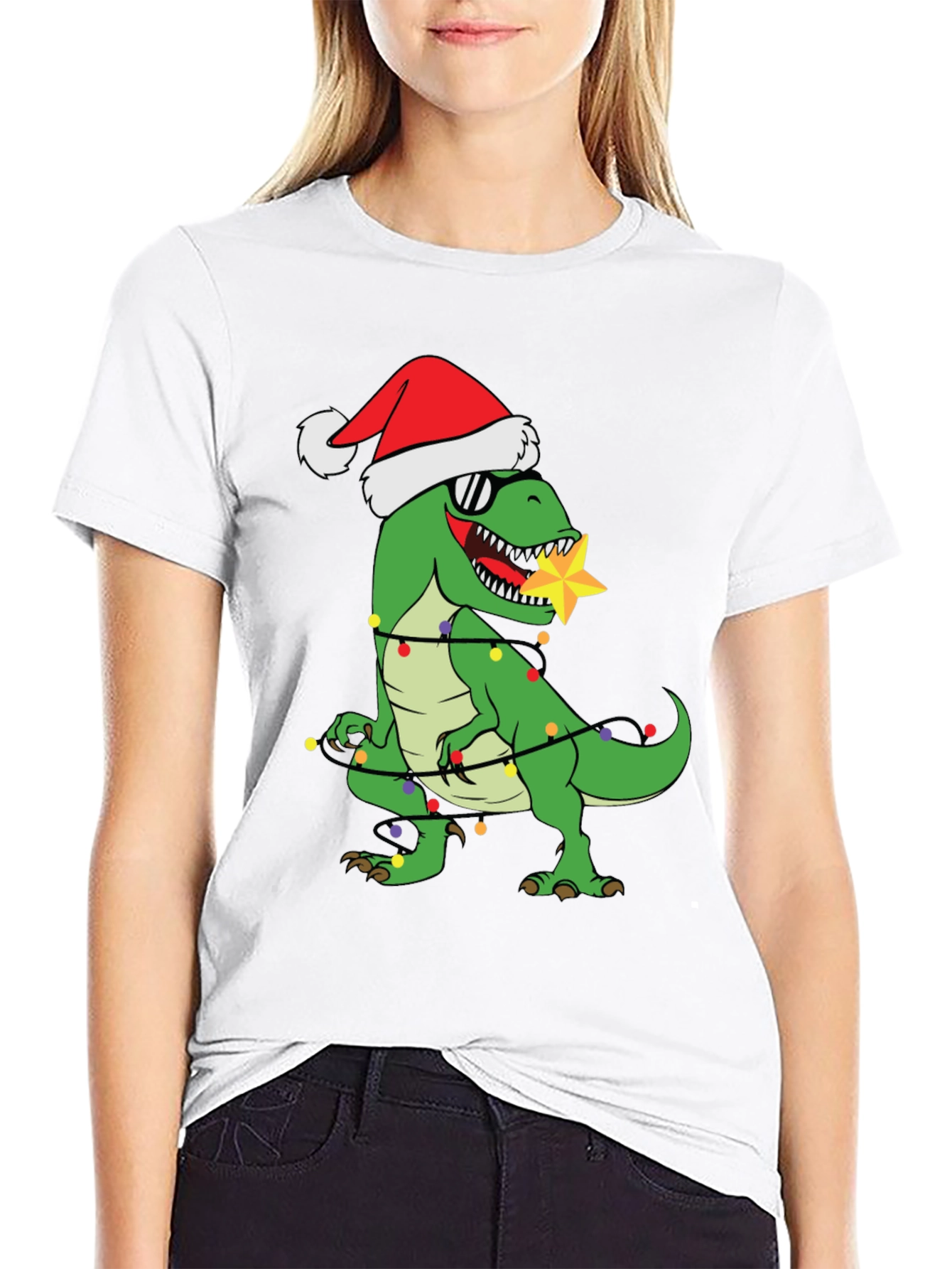 Festive Dinosaur Christmas T-Shirt