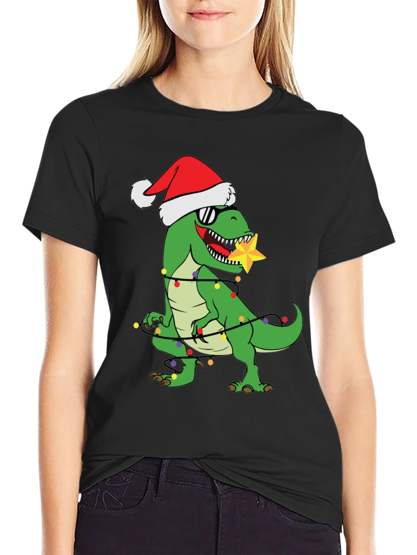 Festive Dinosaur Christmas T-Shirt