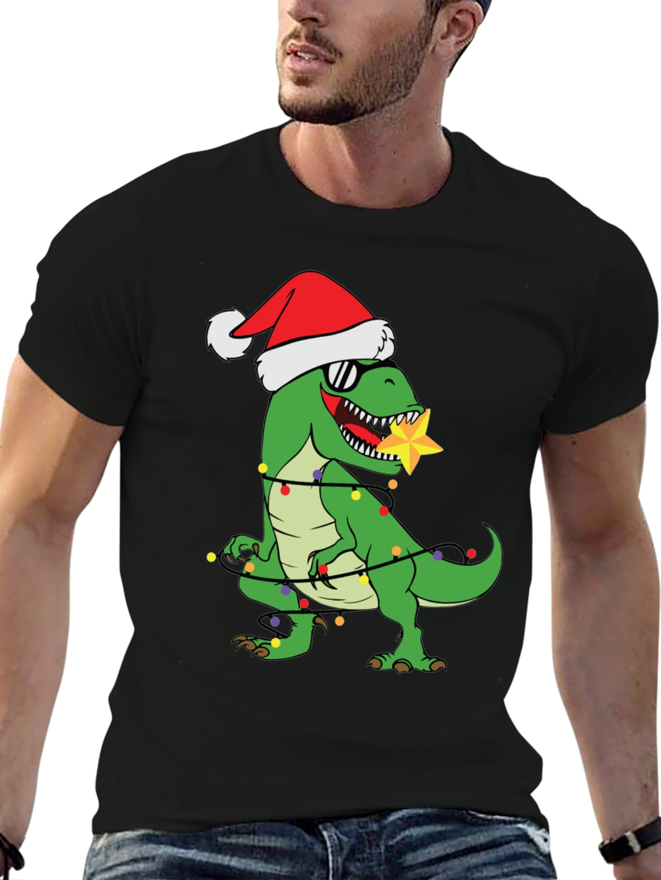 Festive Dinosaur Christmas T-Shirt