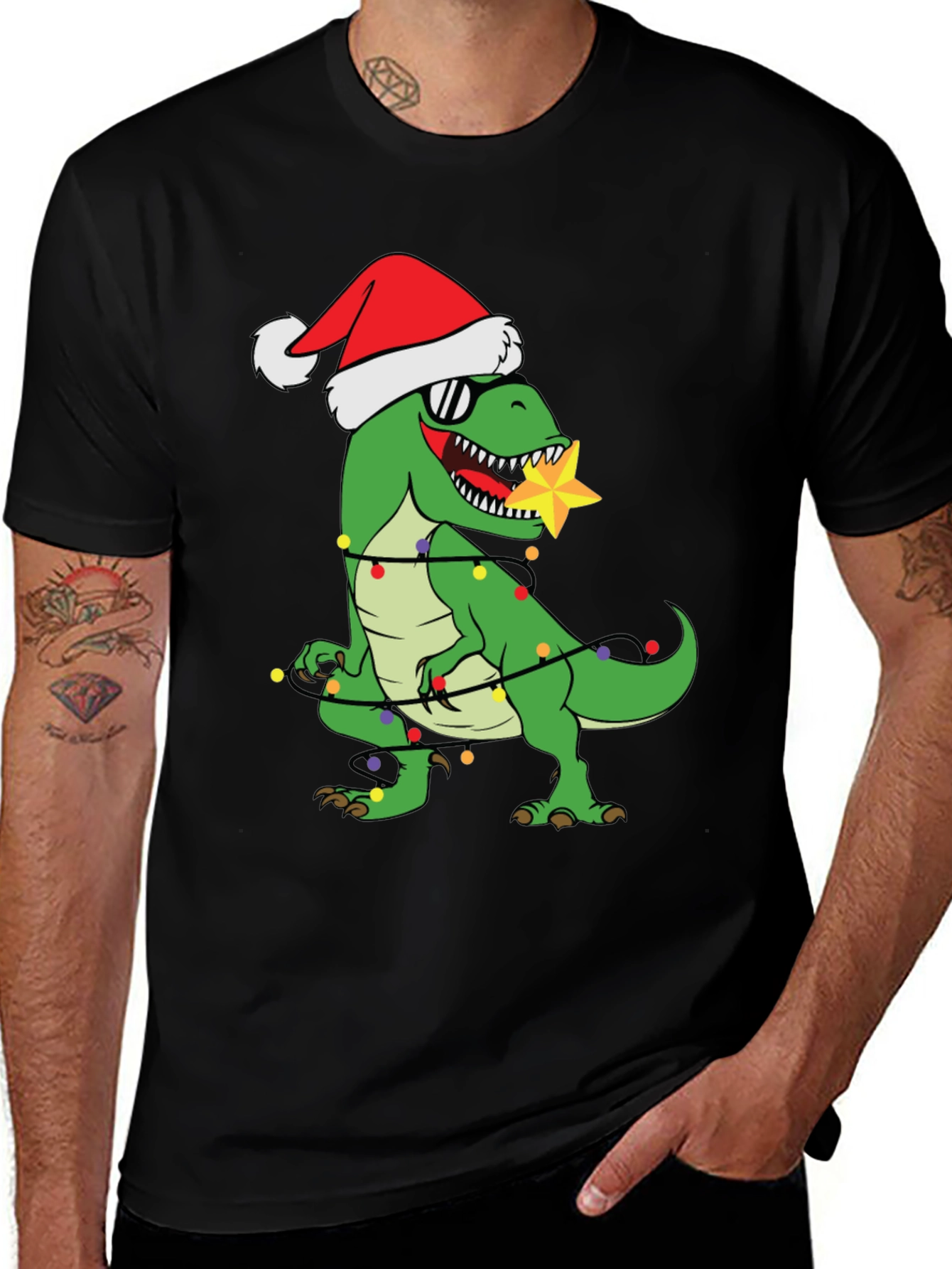 Festive Dinosaur Christmas T-Shirt
