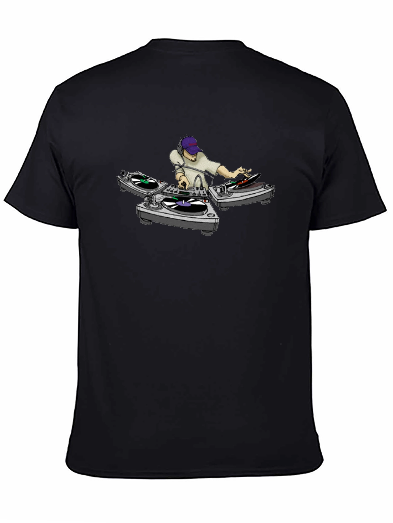 DJ Turntable Graphic Tee - Cool Black T-Shirt