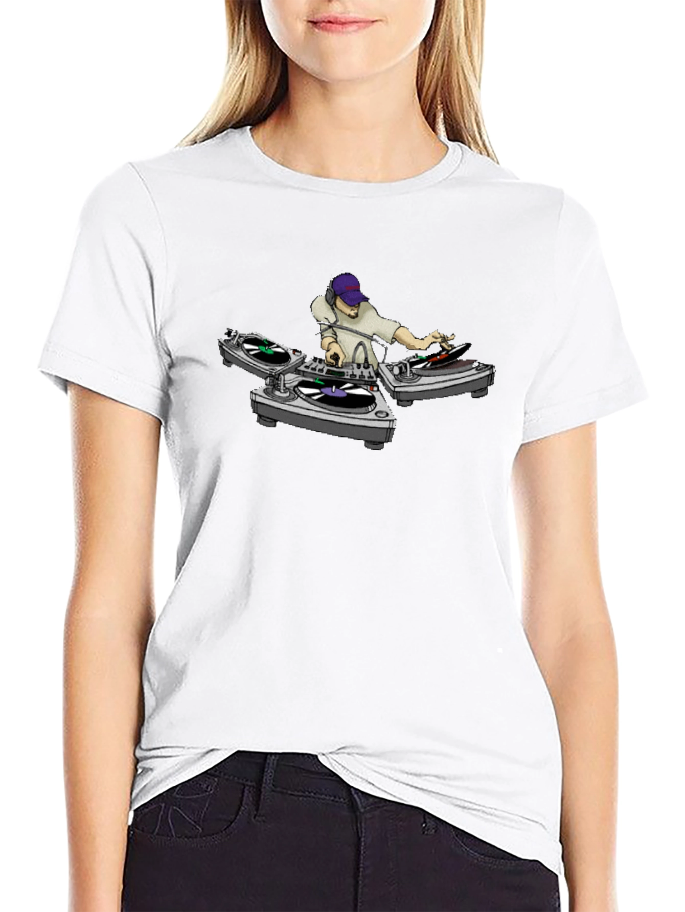 DJ Turntable Graphic Tee - Cool Black T-Shirt