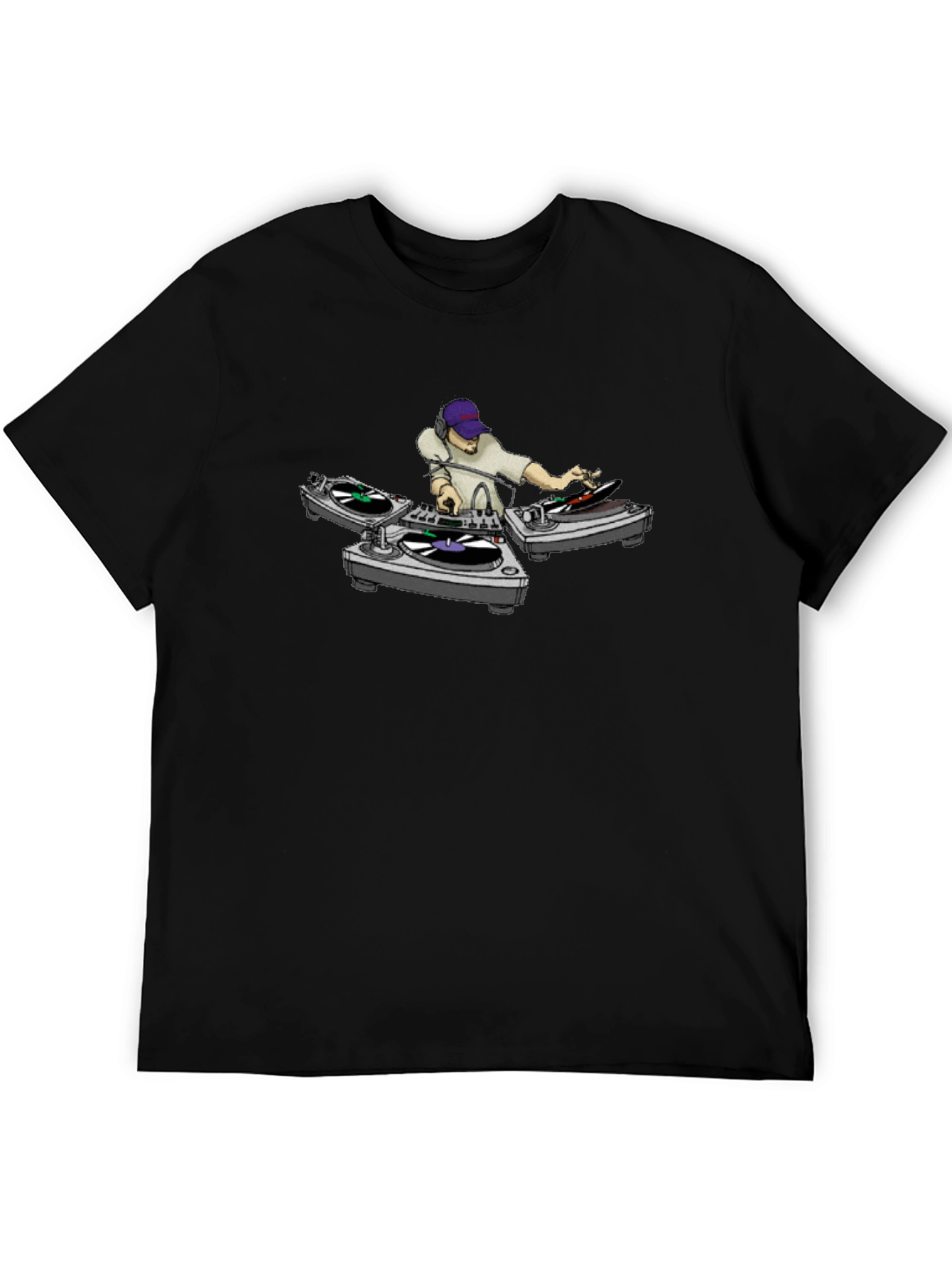 DJ Turntable Graphic Tee - Cool Black T-Shirt