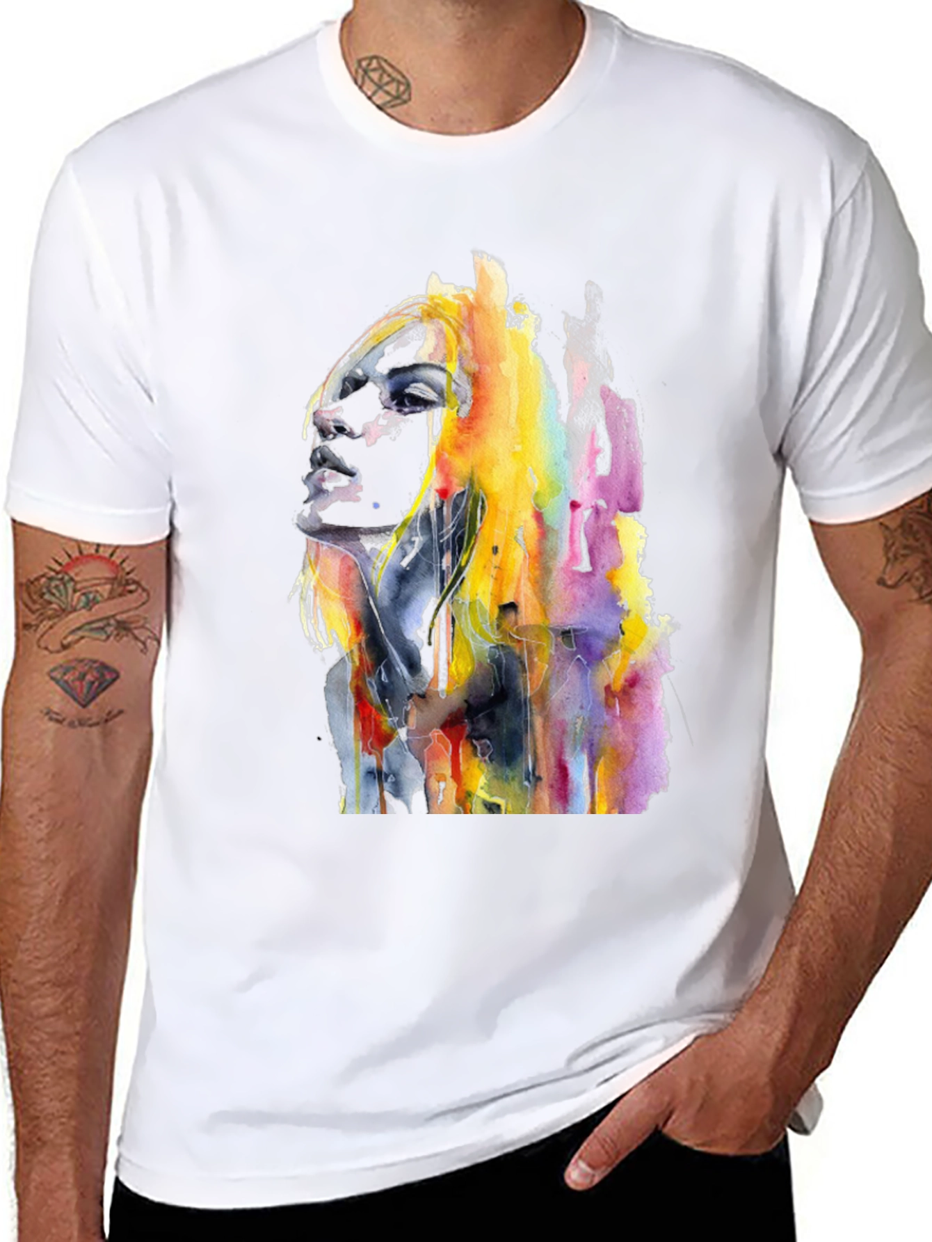 Watercolor Woman Graphic T-Shirt