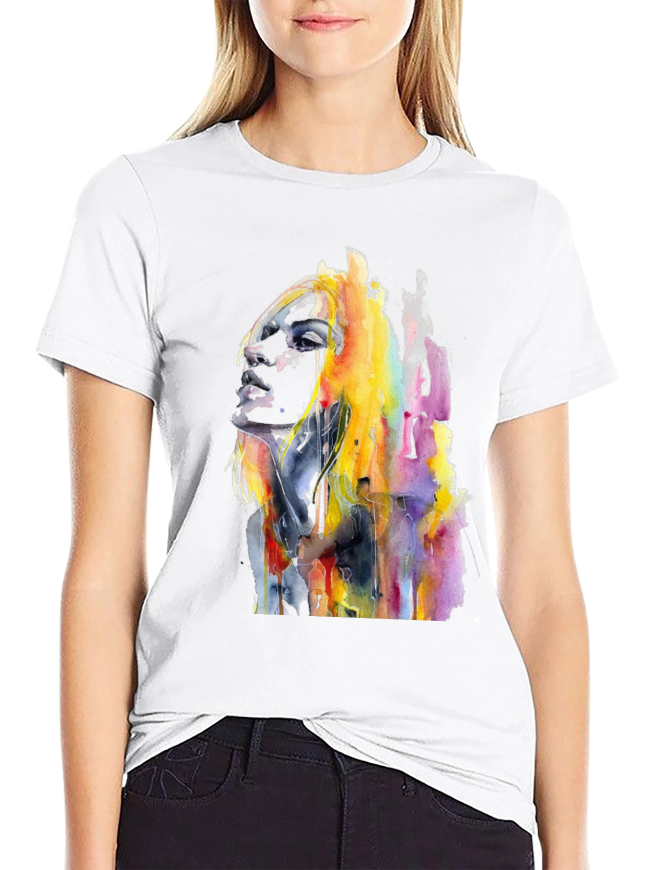 Watercolor Woman Graphic T-Shirt
