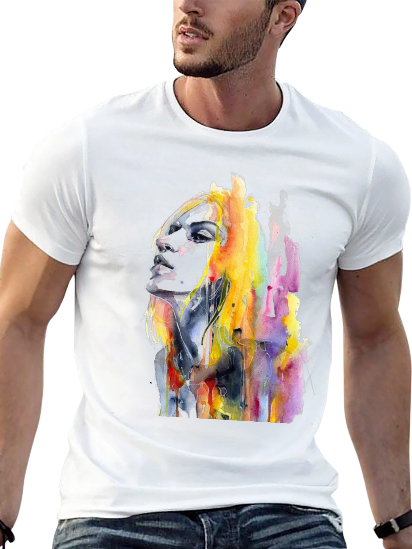 Watercolor Woman Graphic T-Shirt