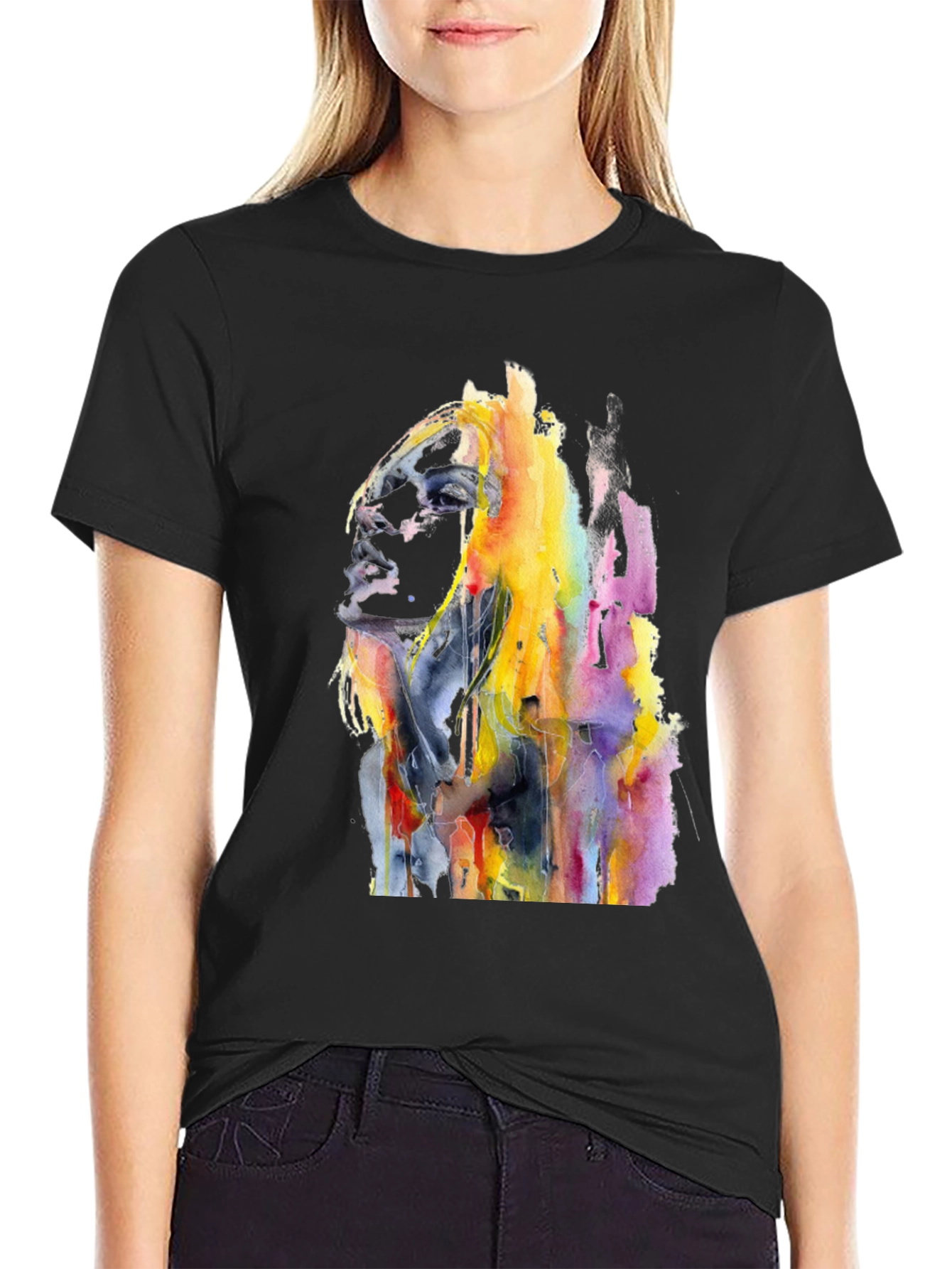 Watercolor Woman Graphic T-Shirt