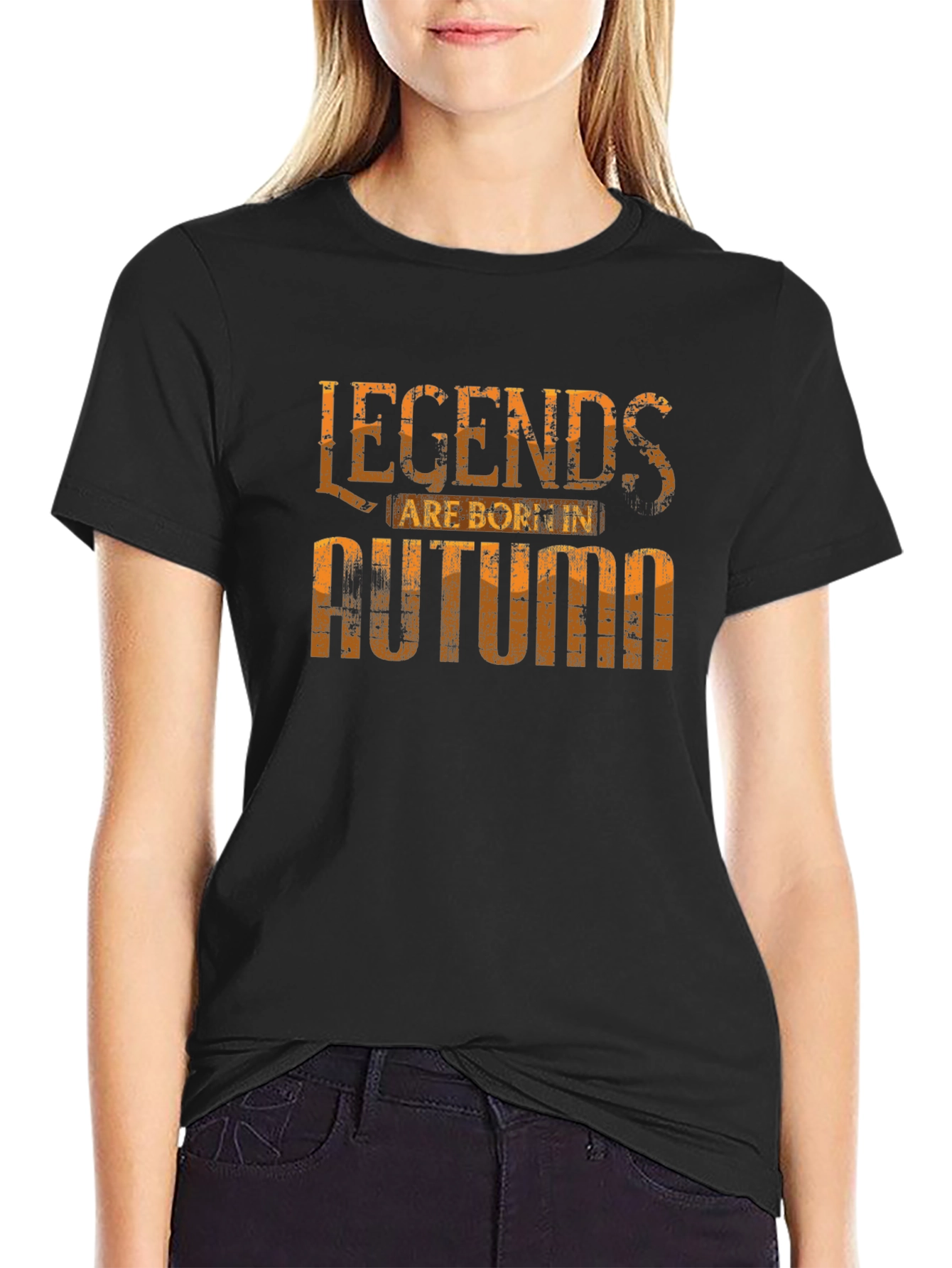 Legends Are Born In Autumn Mens Black T-Shirt