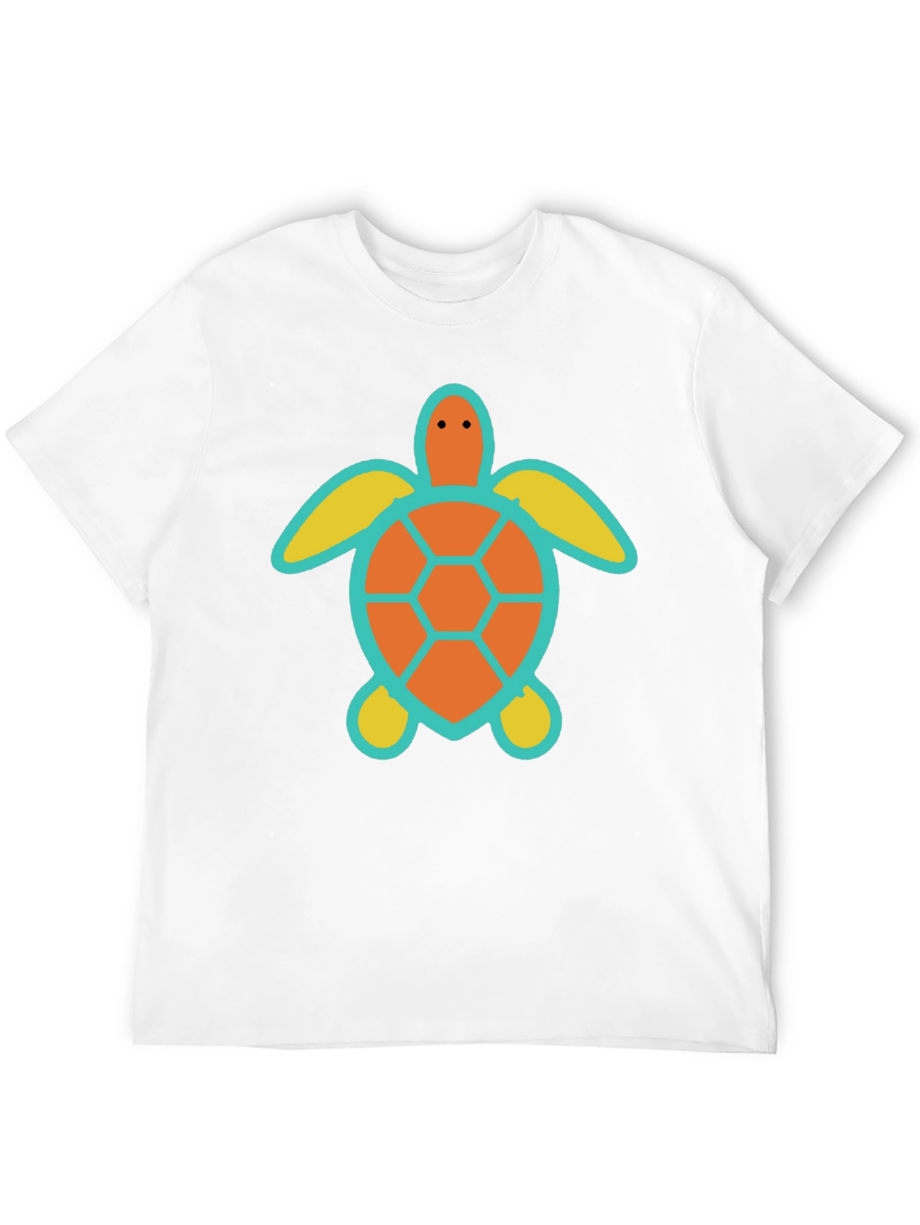 Turtle Graphic Tee - Black Cotton Casual Shirt