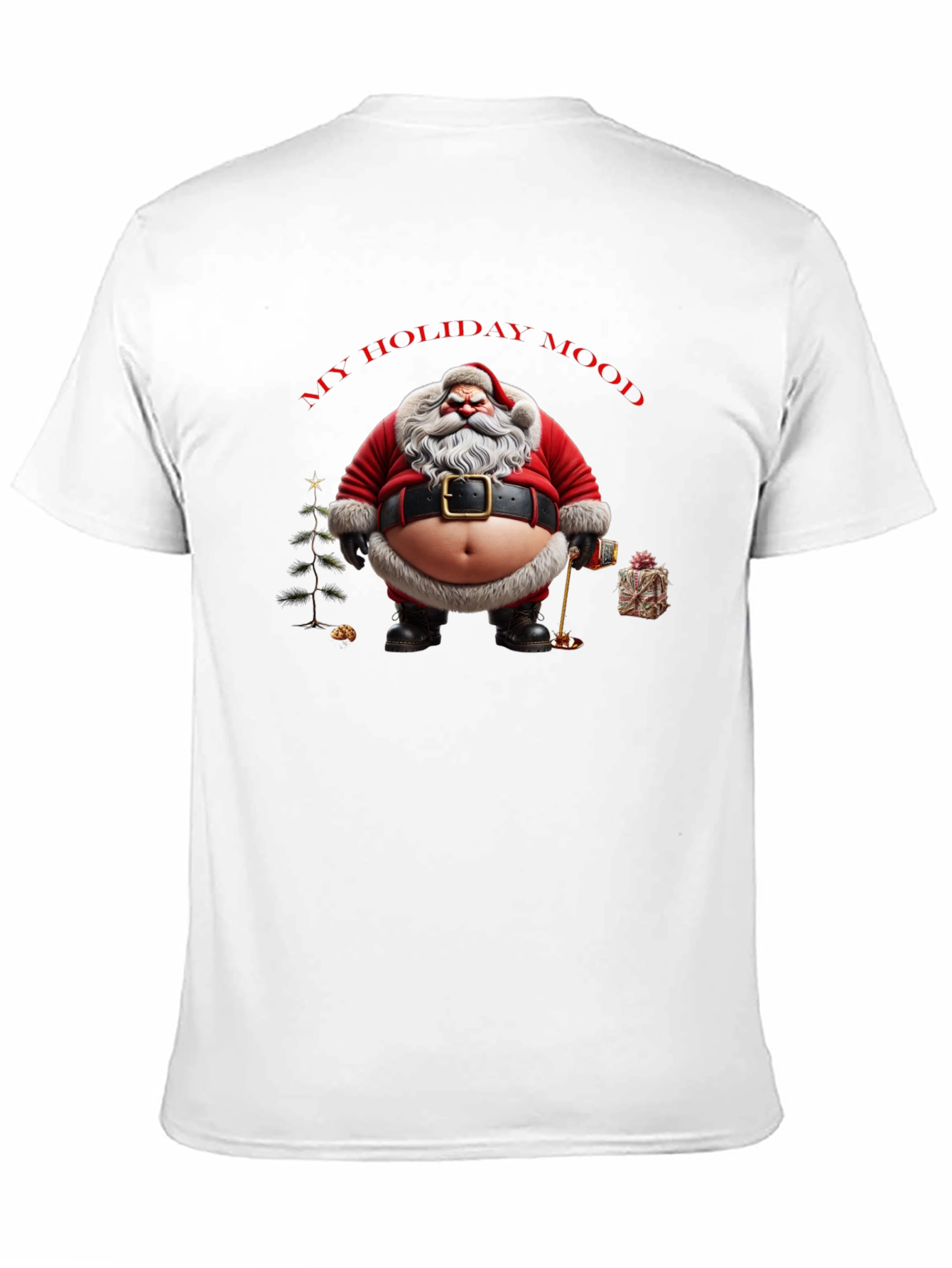My Holiday Mood Santa T-Shirt - Black Graphic Tee