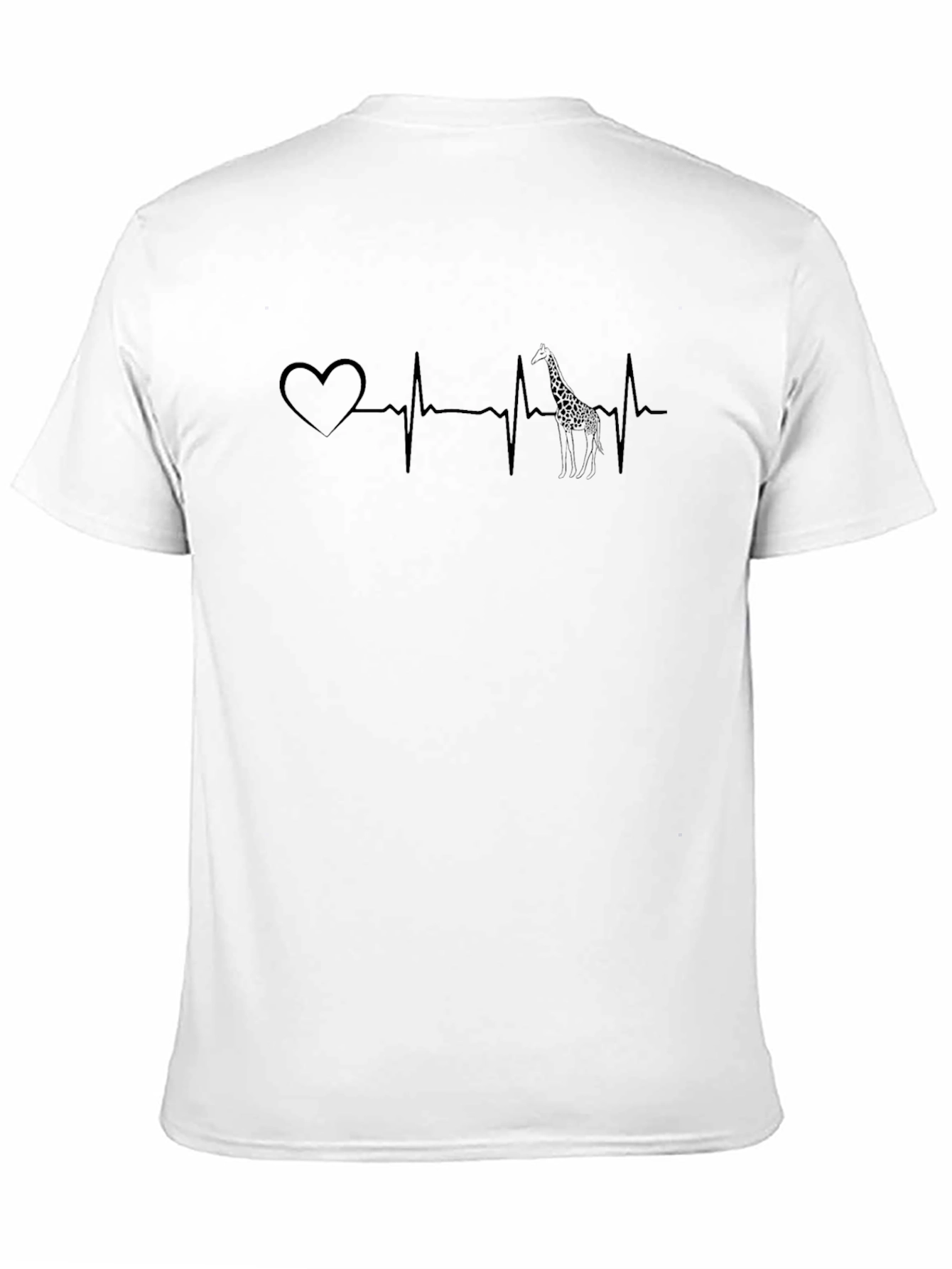 Heartbeat Giraffe Graphic T-Shirt - Mens Black Tee
