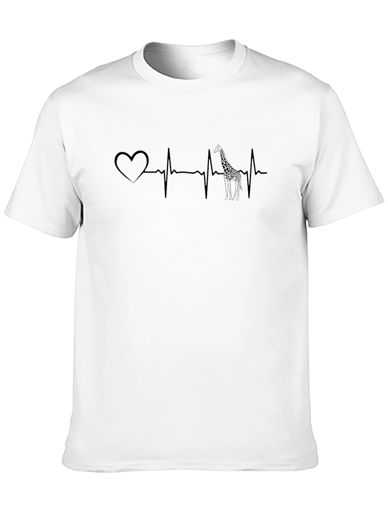 Heartbeat Giraffe Graphic T-Shirt - Mens Black Tee