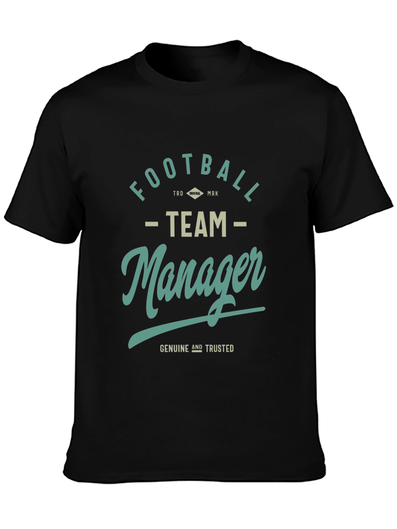 Football Team Manager Graphic Tee - Black Cotton T-Shirt