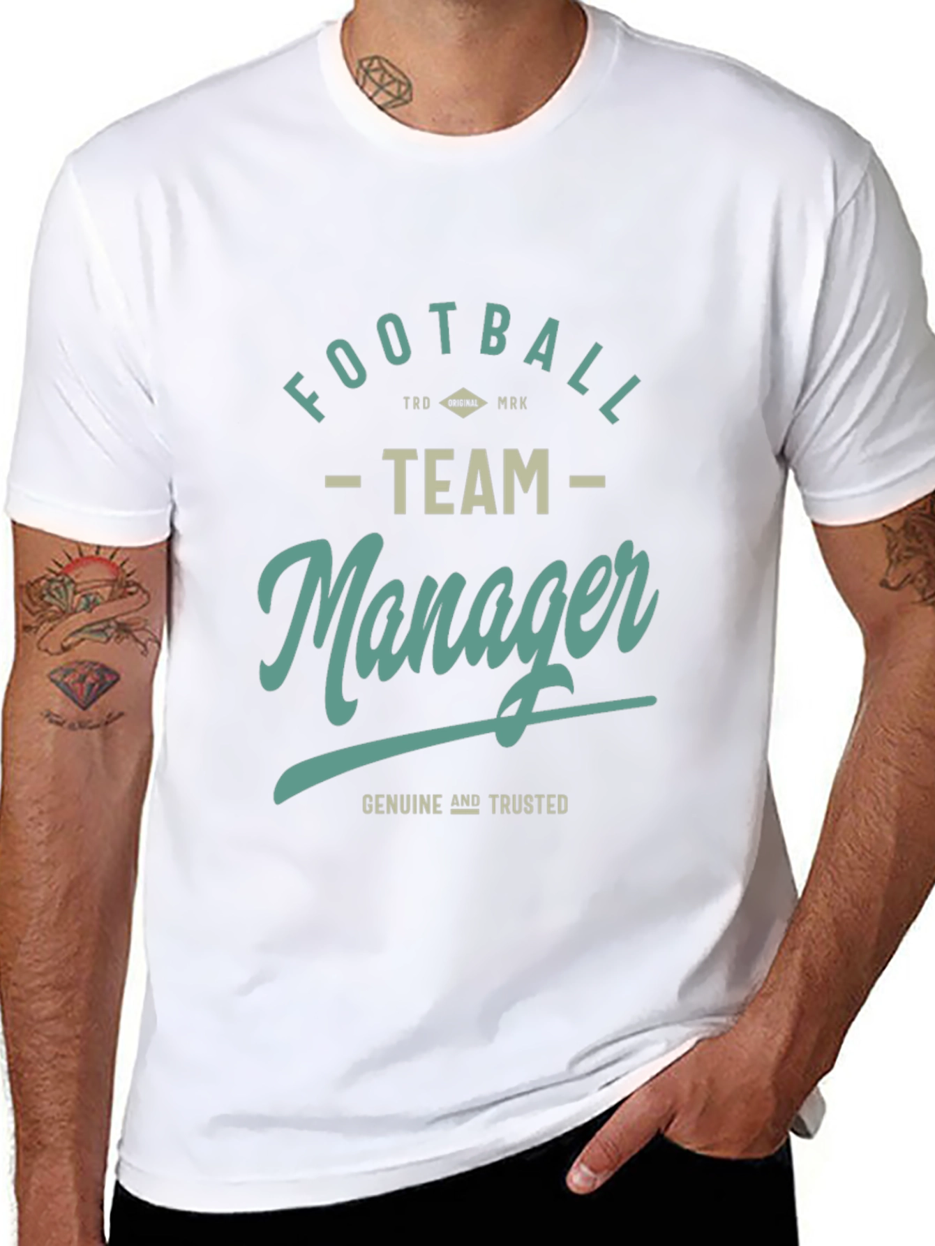 Football Team Manager Graphic Tee - Black Cotton T-Shirt