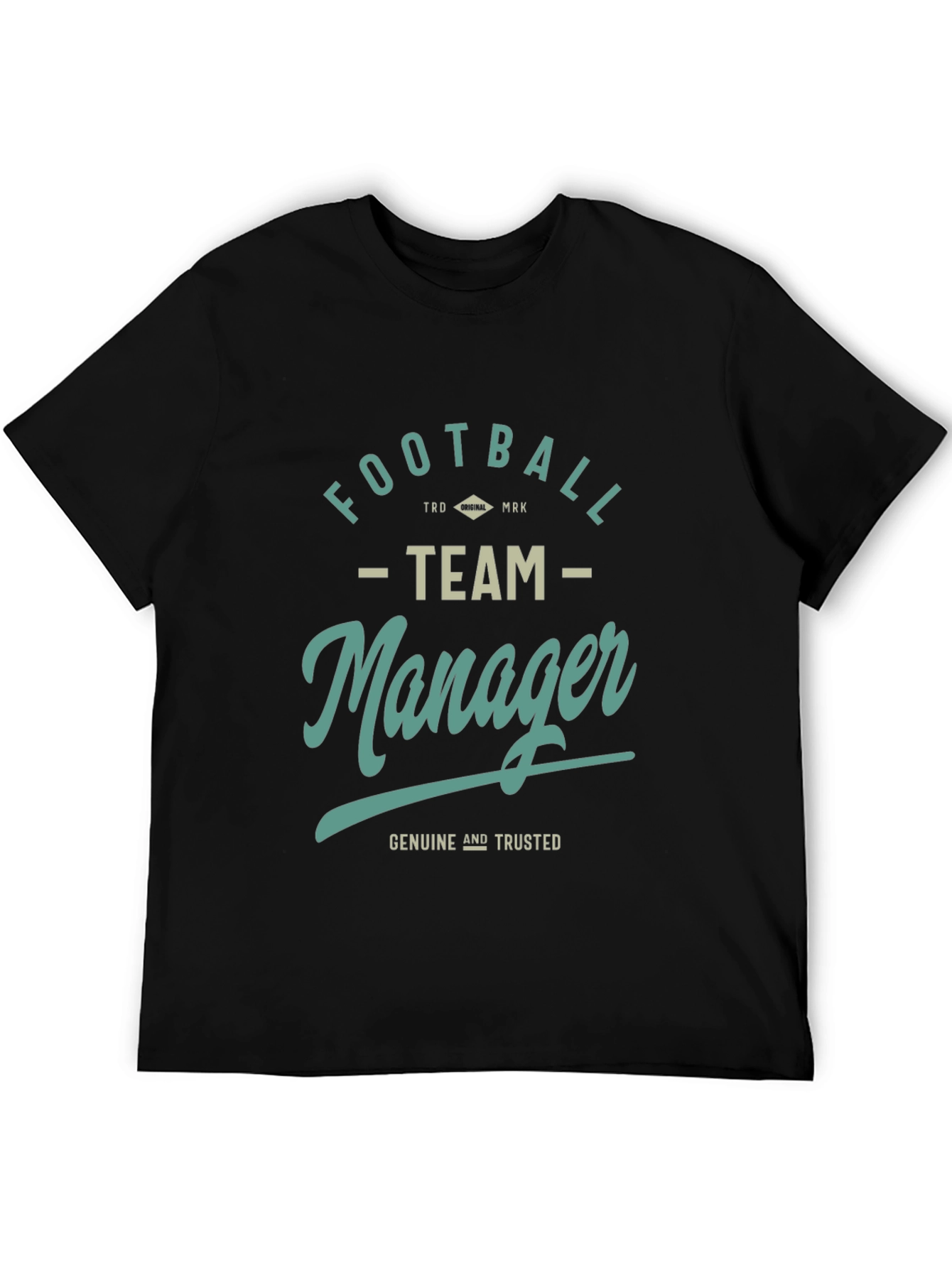 Football Team Manager Graphic Tee - Black Cotton T-Shirt