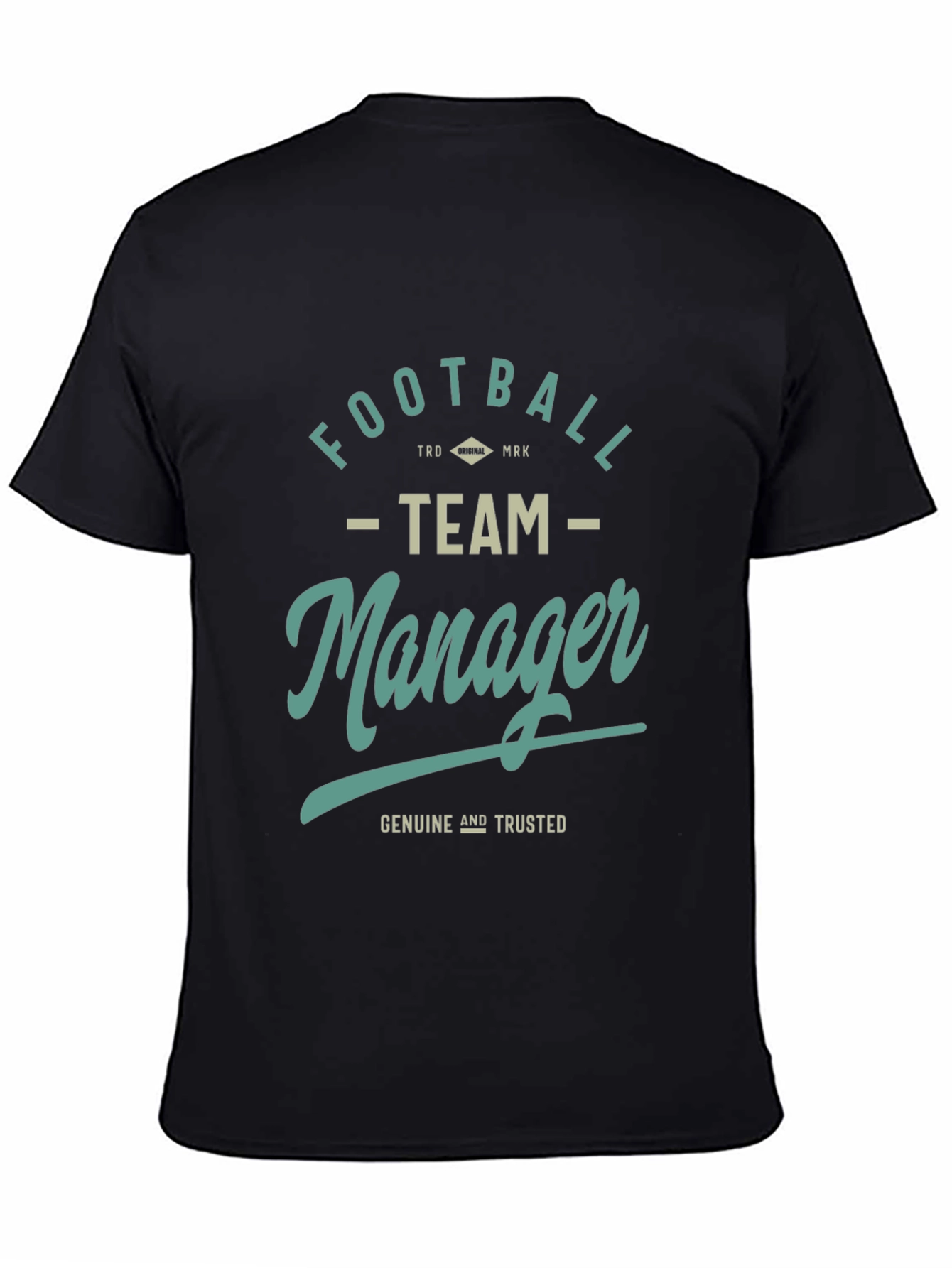 Football Team Manager Graphic Tee - Black Cotton T-Shirt