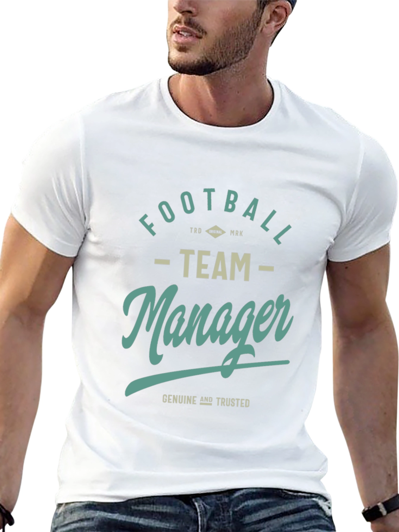 Football Team Manager Graphic Tee - Black Cotton T-Shirt