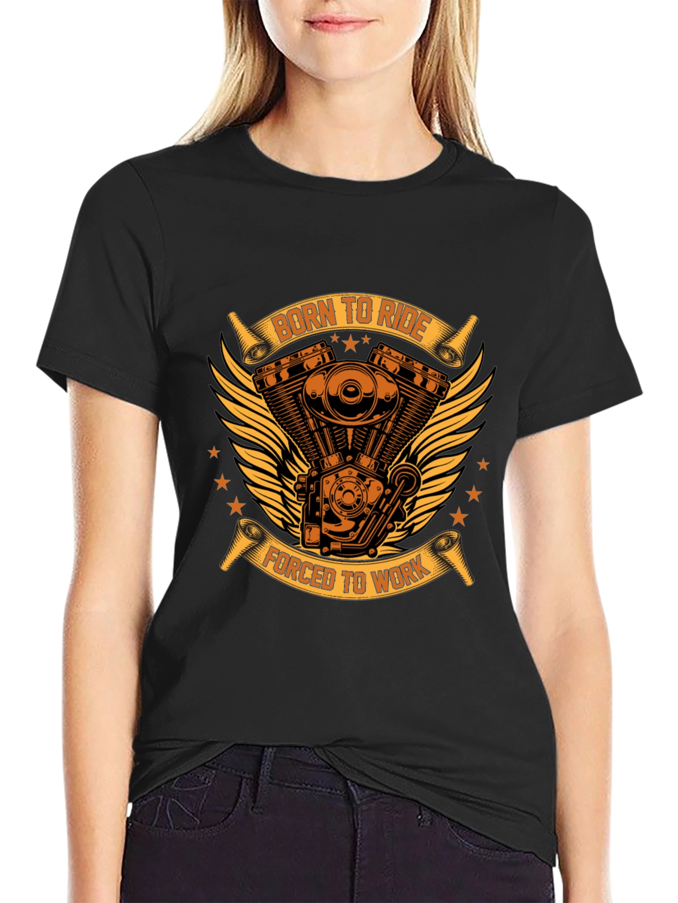 Born To Ride Biker T-Shirt - Black