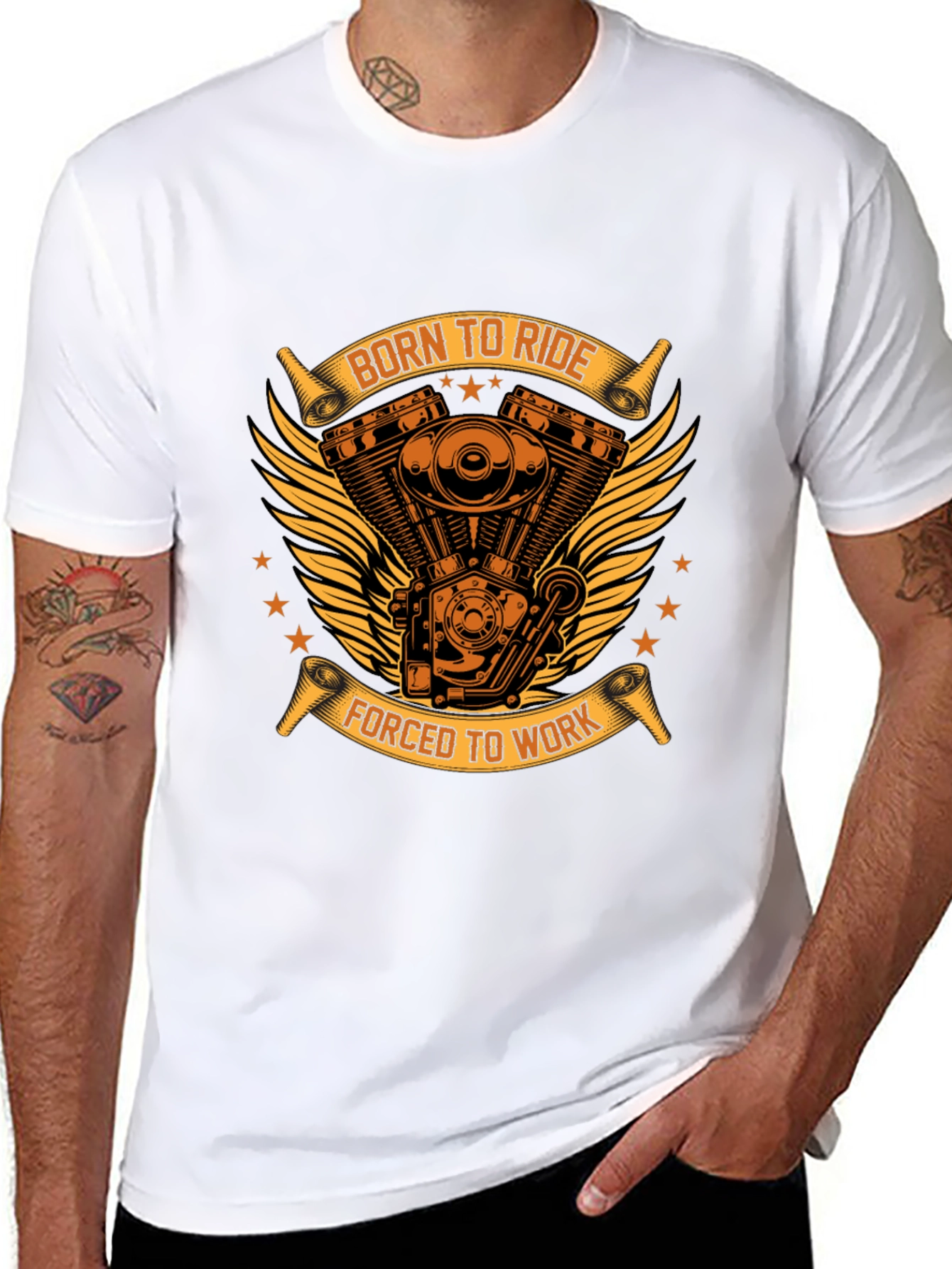 Born To Ride Biker T-Shirt - Black