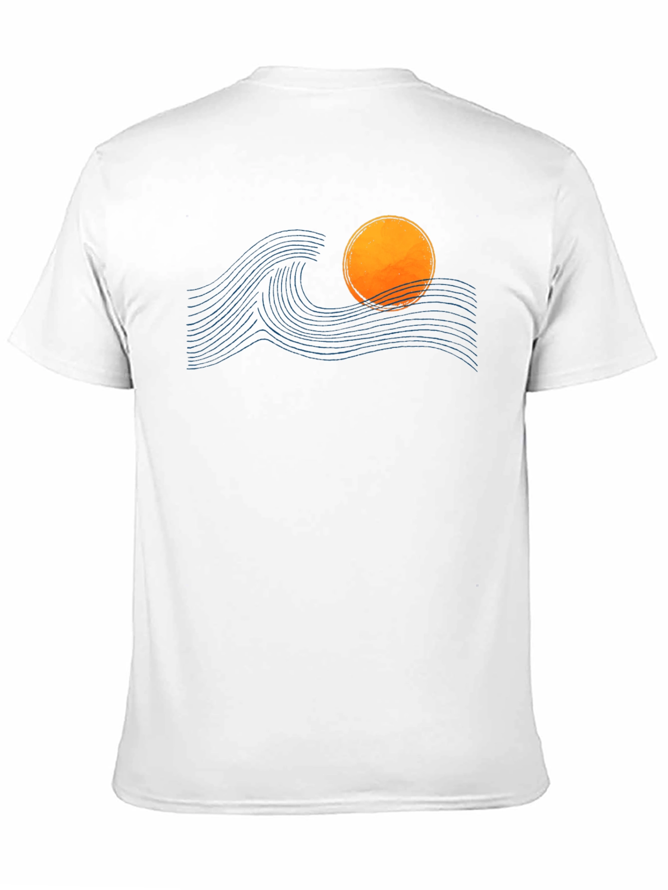 Sunset Wave Graphic Tee - Soft Black Cotton T-Shirt