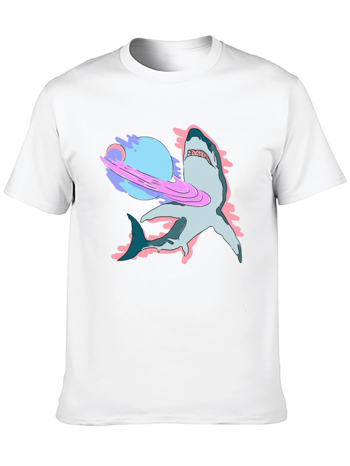 Space Shark Graphic Tee - Cool Black T-Shirt