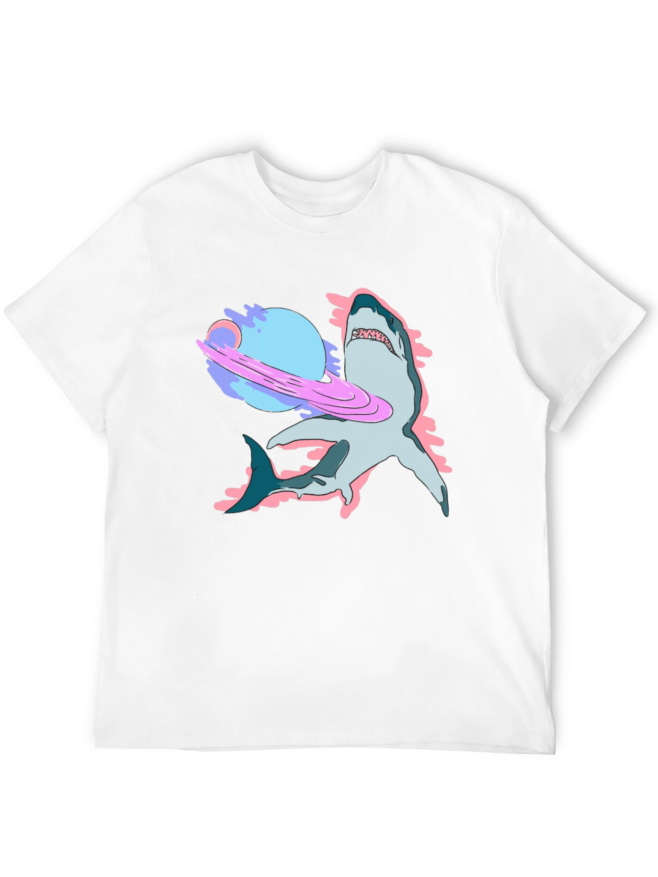 Space Shark Graphic Tee - Cool Black T-Shirt