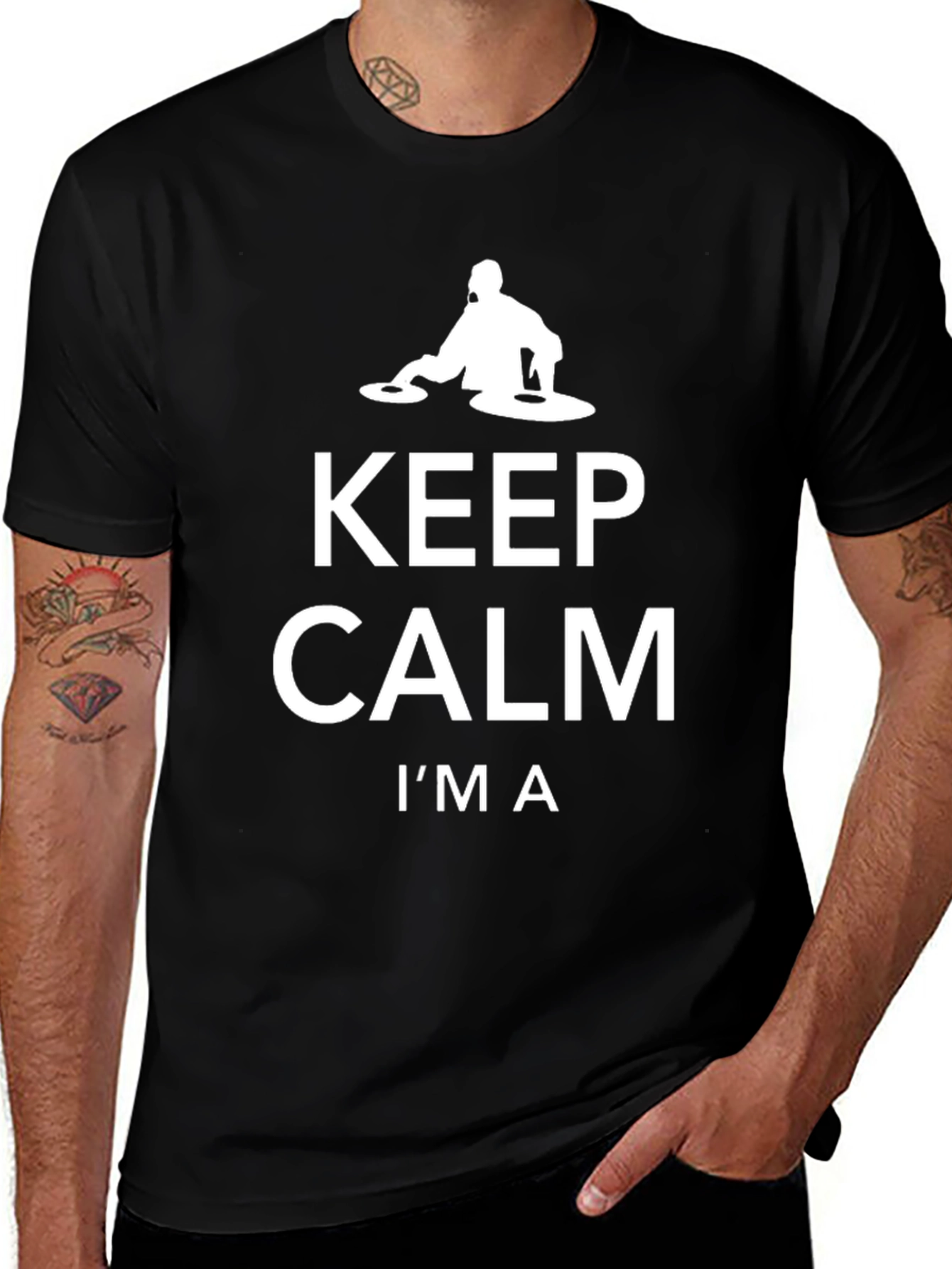 Keep Calm Im A DJ Black Graphic Tee