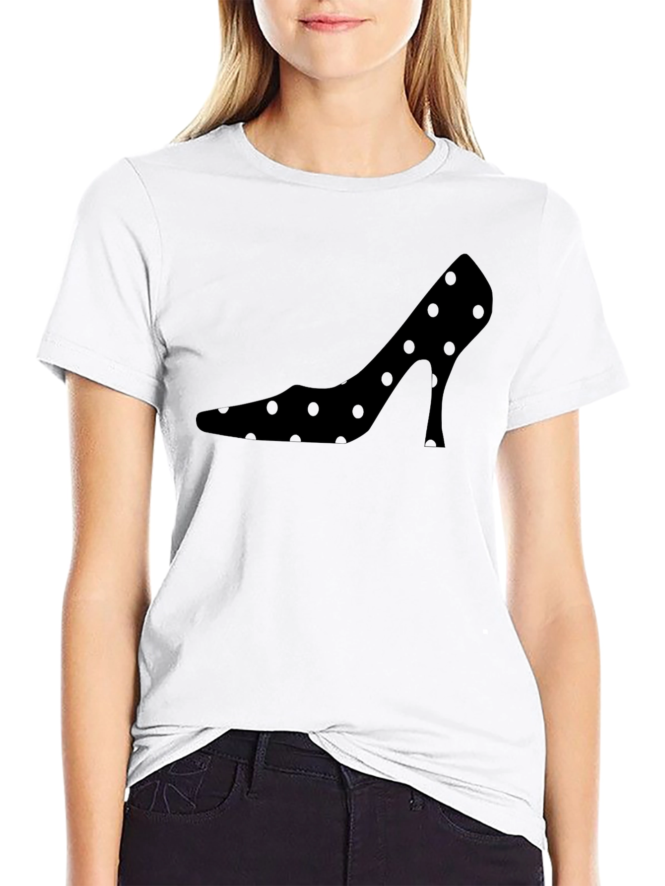 Polka Dot High Heel Silhouette T-Shirt