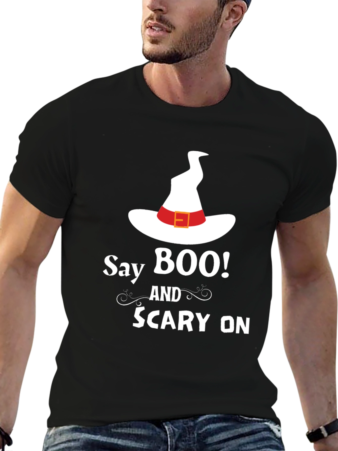 Say Boo! Black Halloween T-Shirt