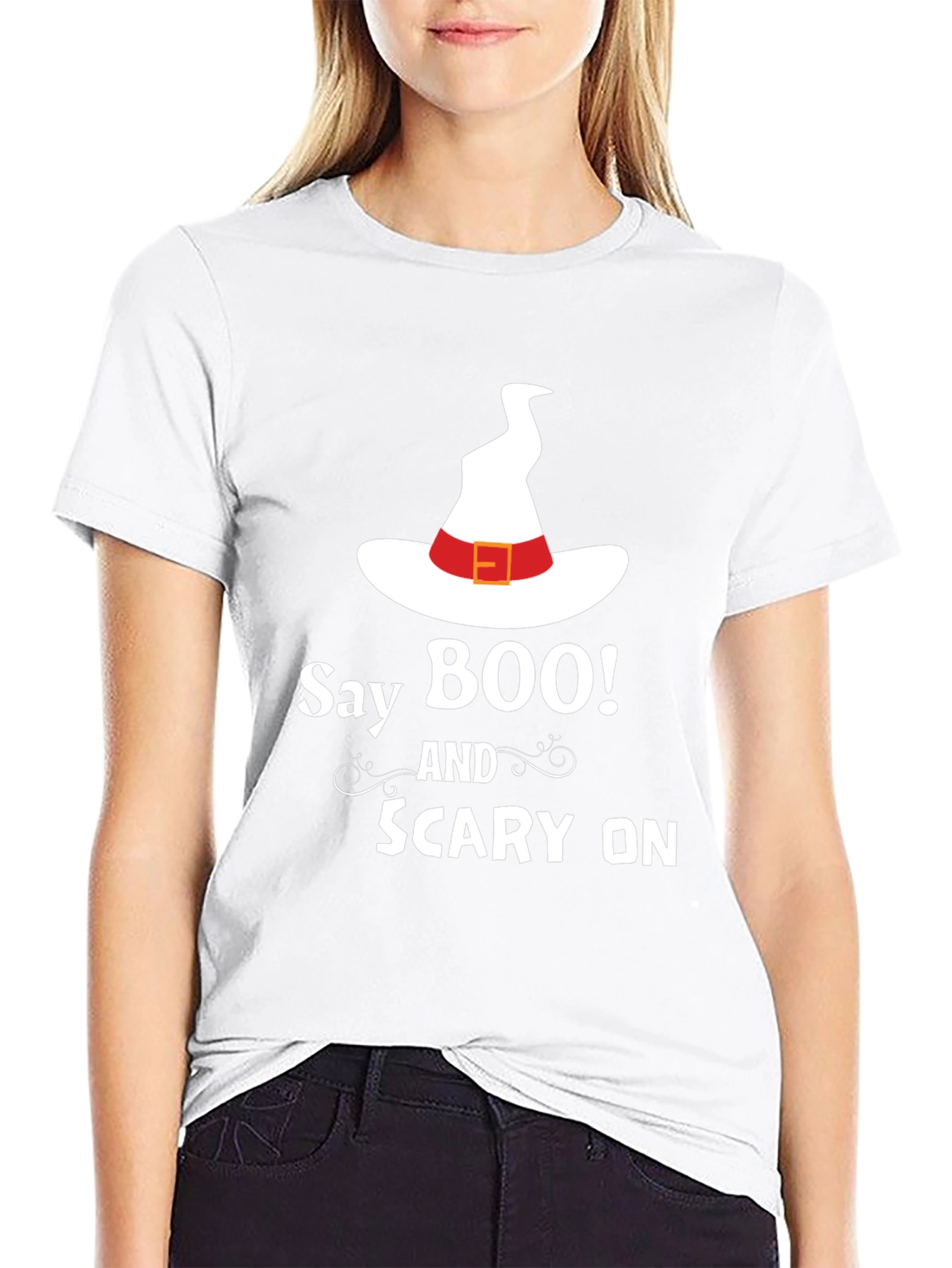 Say Boo! Black Halloween T-Shirt