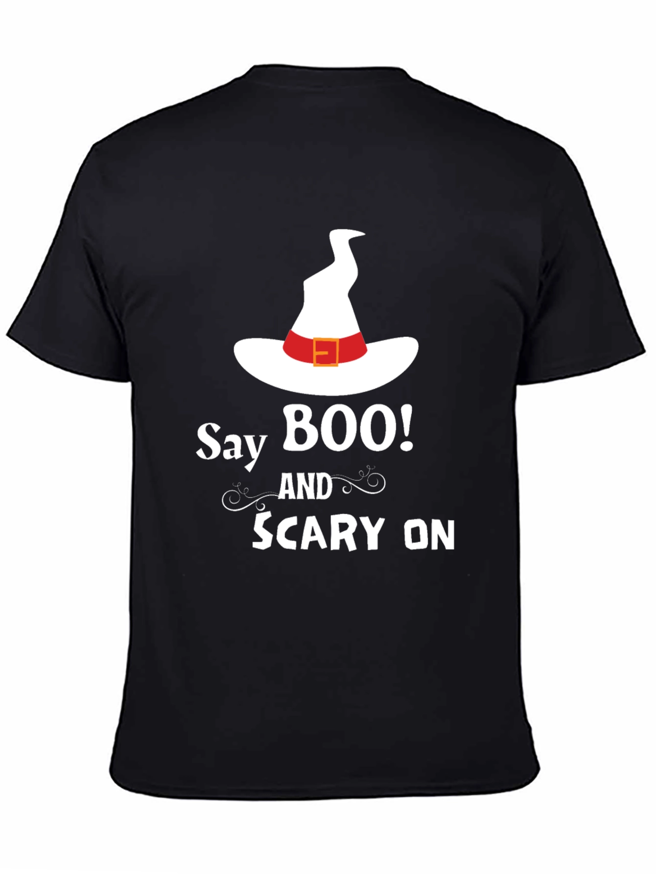 Say Boo! Black Halloween T-Shirt