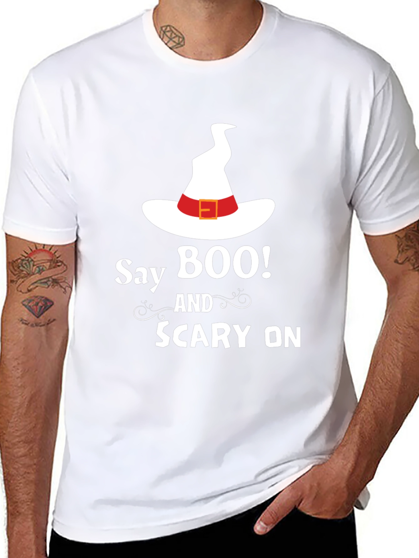Say Boo! Black Halloween T-Shirt
