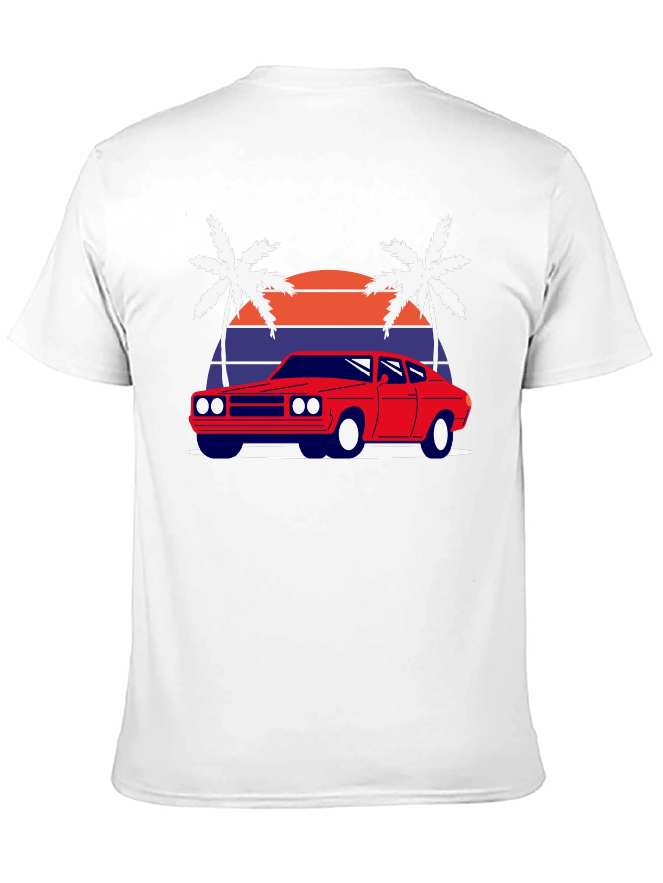 Retro Sunset Car Graphic Tee - Classic Style