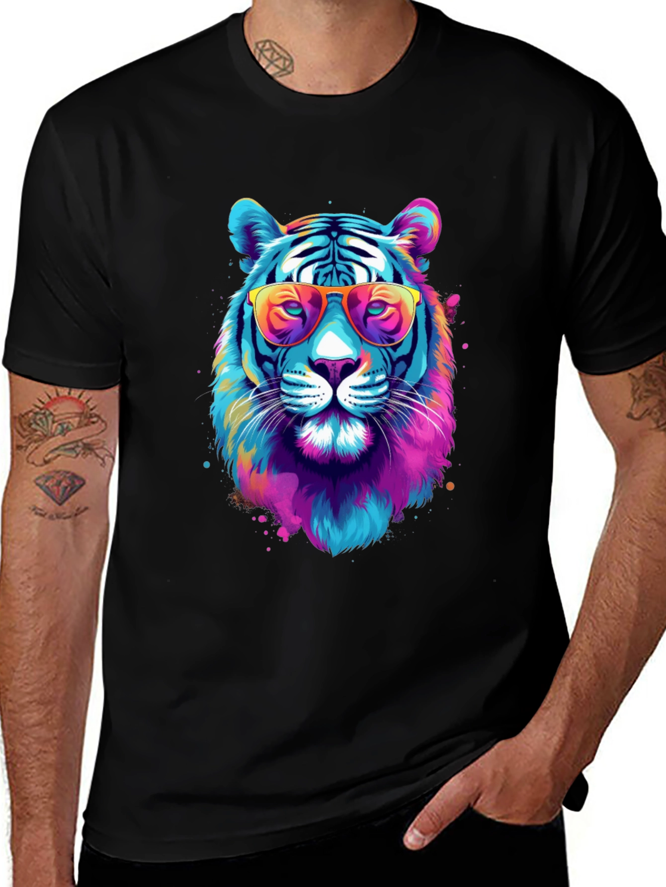 Cool Tiger Graphic Tee - Black Unisex T-Shirt