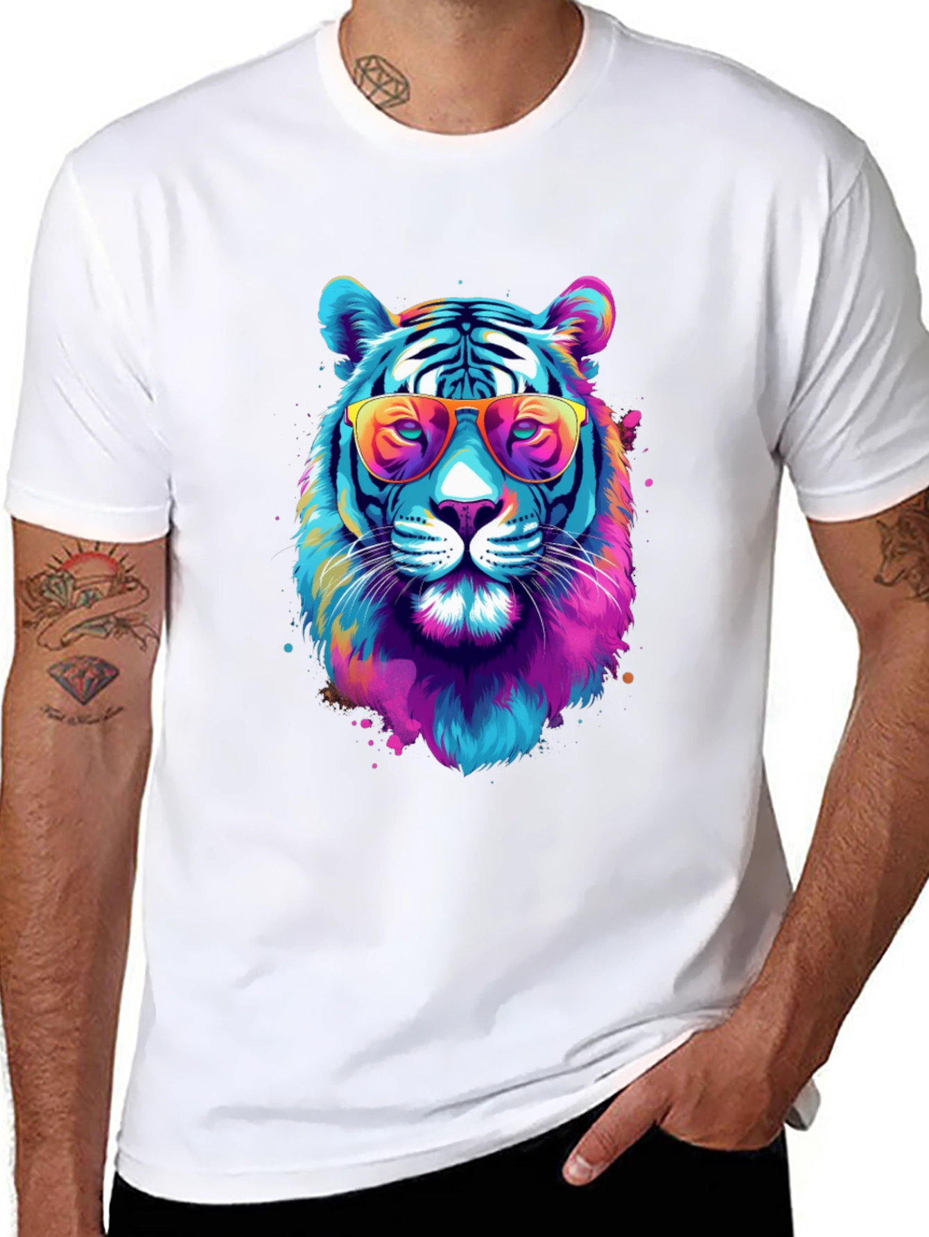 Cool Tiger Graphic Tee - Black Unisex T-Shirt