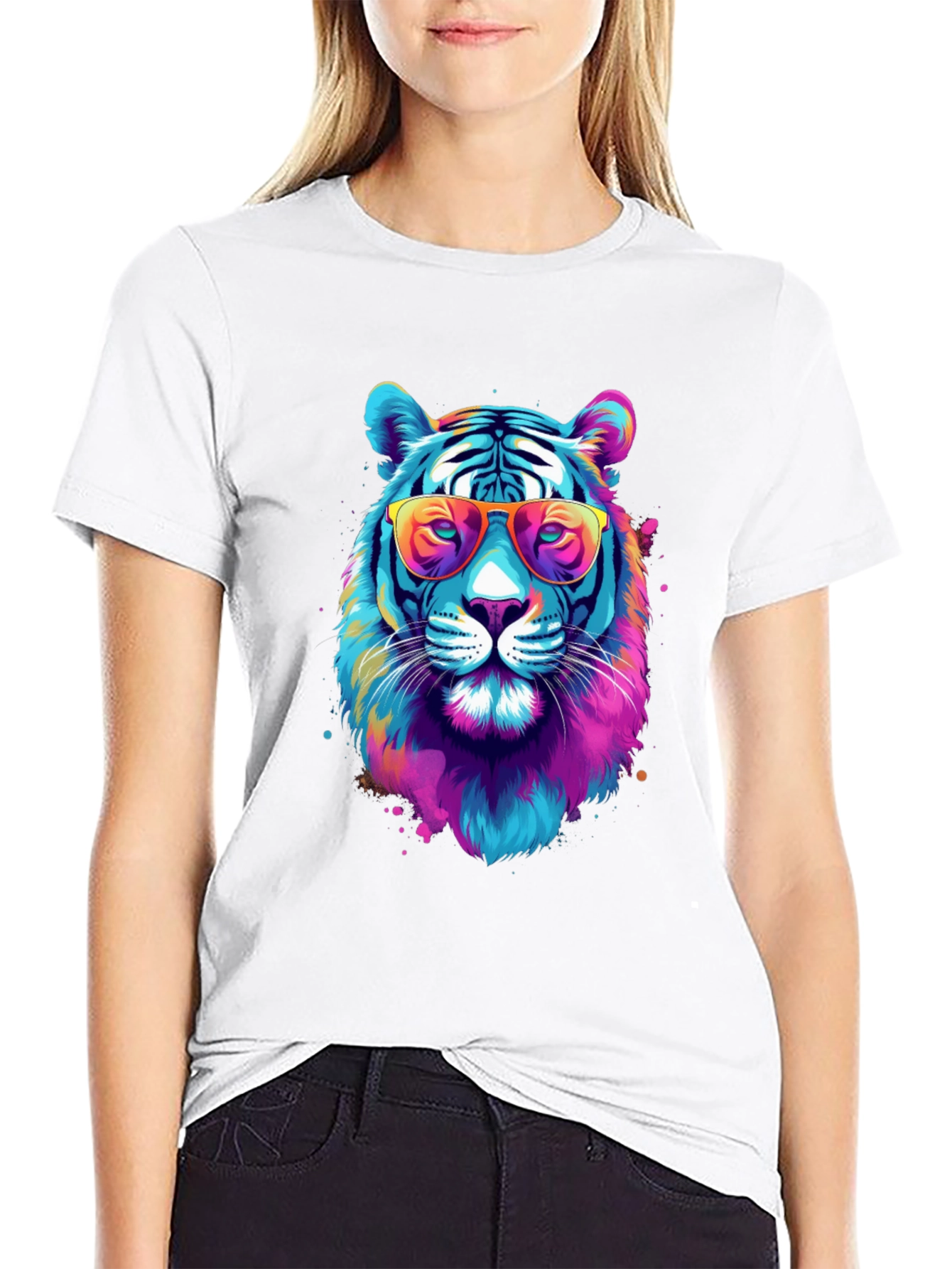 Cool Tiger Graphic Tee - Black Unisex T-Shirt