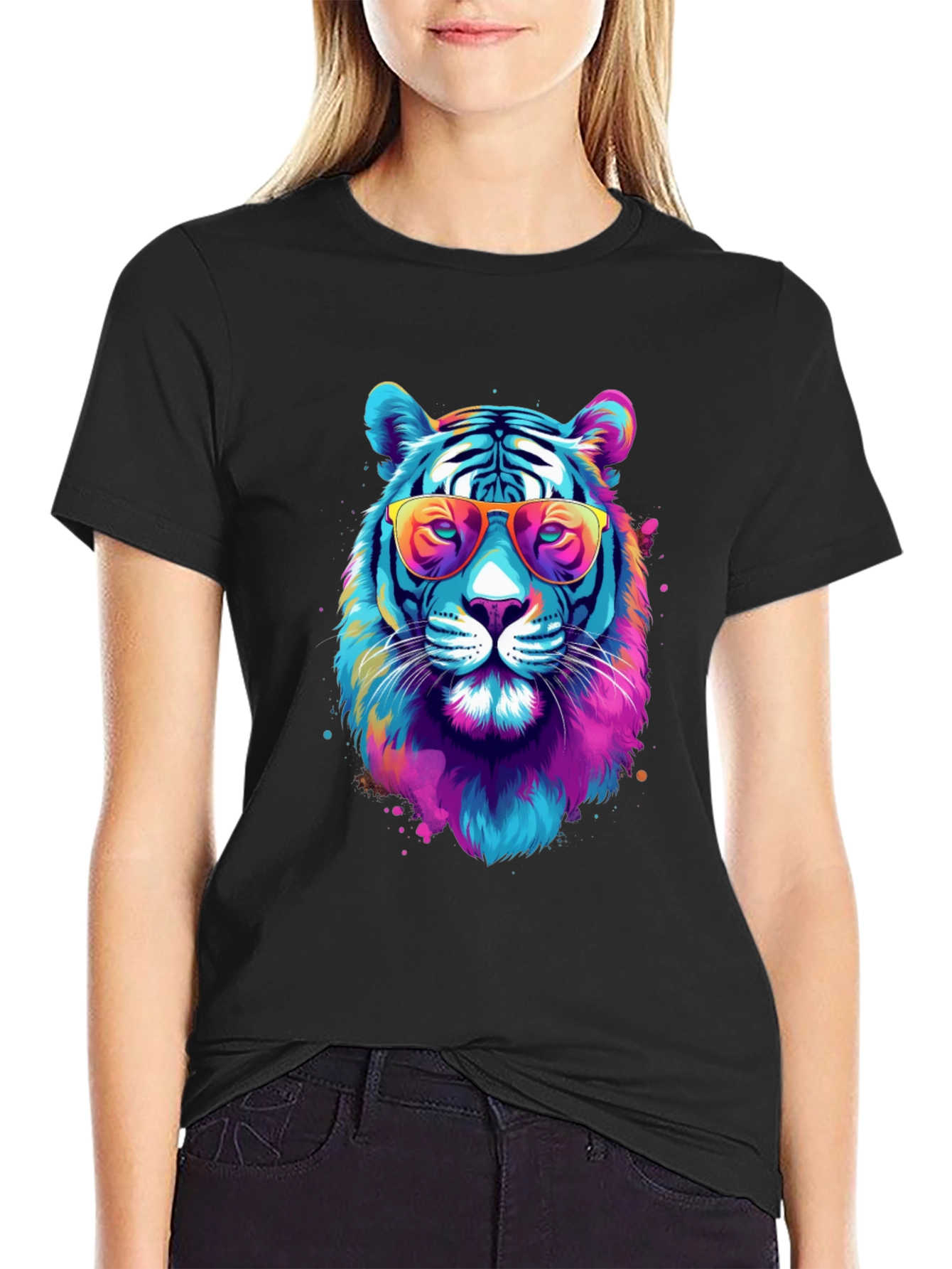 Cool Tiger Graphic Tee - Black Unisex T-Shirt
