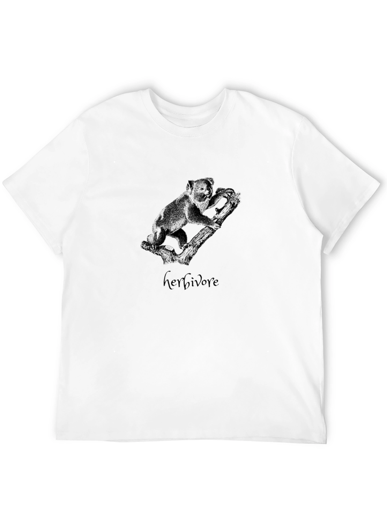 Koala Herbivore Graphic Black T-Shirt