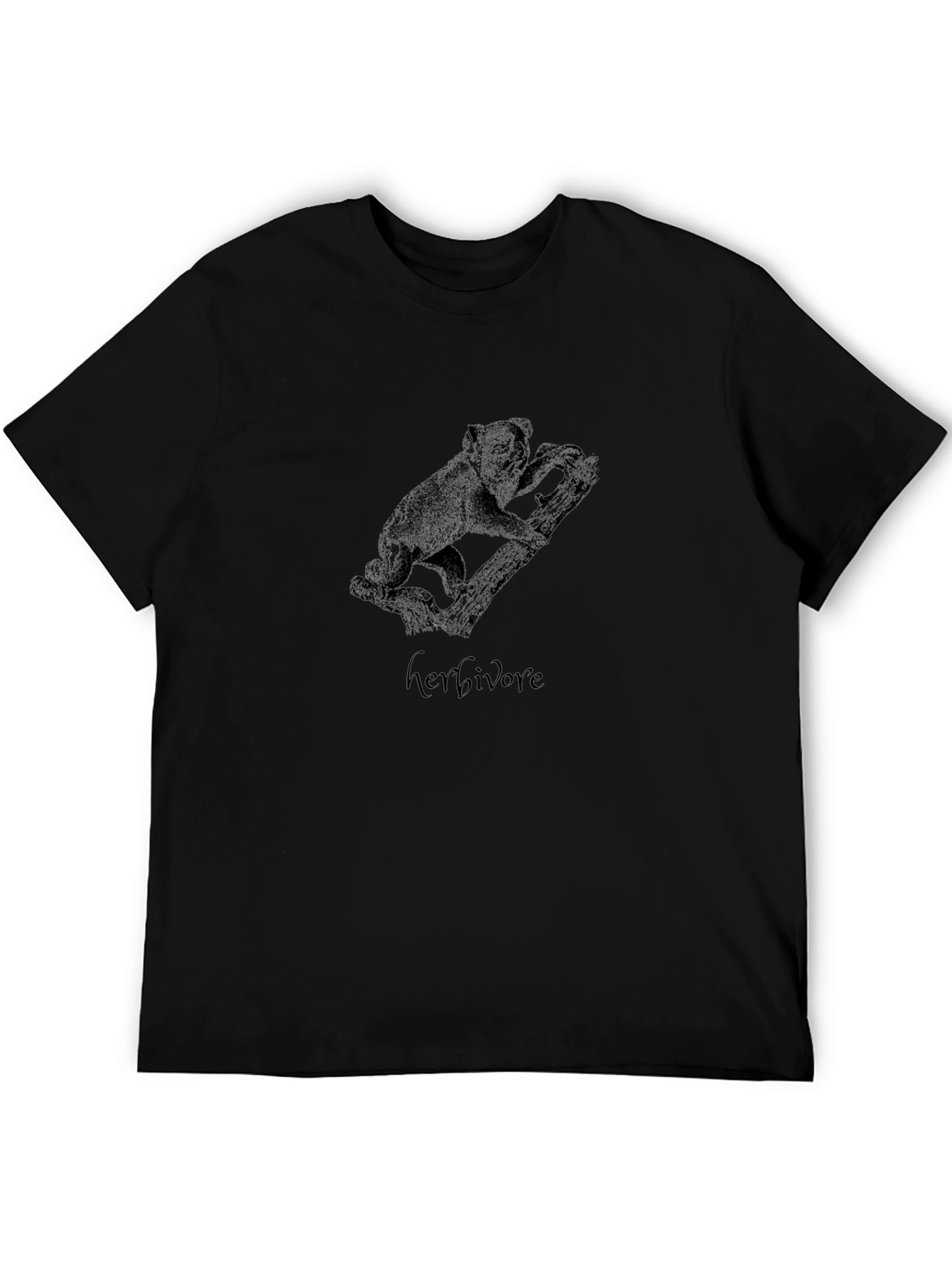 Koala Herbivore Graphic Black T-Shirt