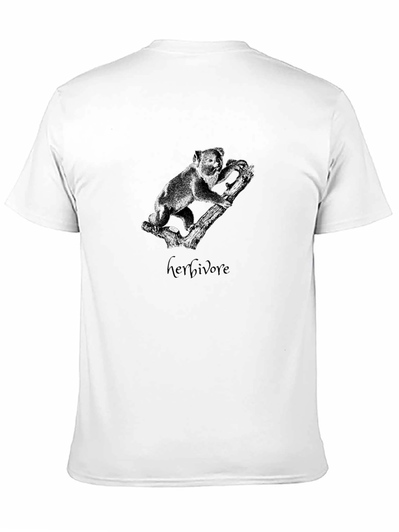 Koala Herbivore Graphic Black T-Shirt