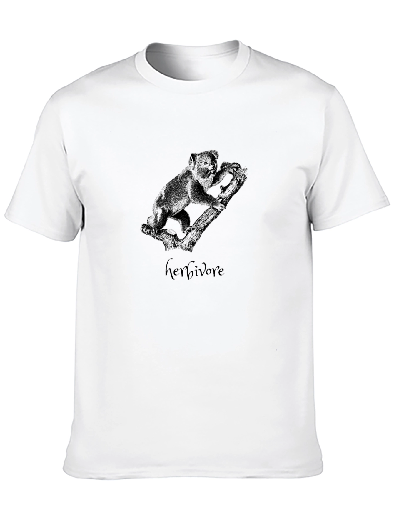 Koala Herbivore Graphic Black T-Shirt