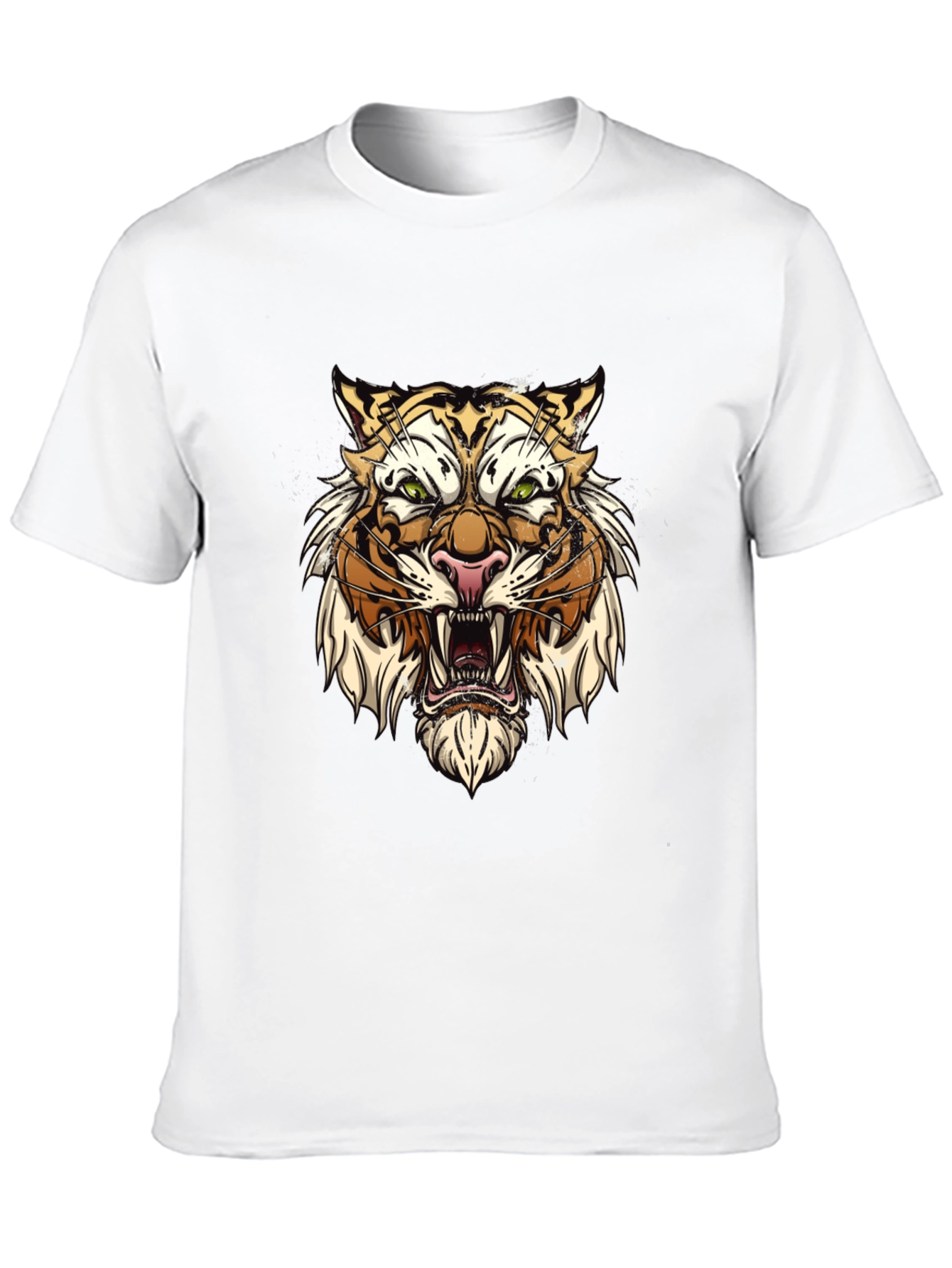 Tiger Graphic Tee - Fierce Animal Print Black T-Shirt