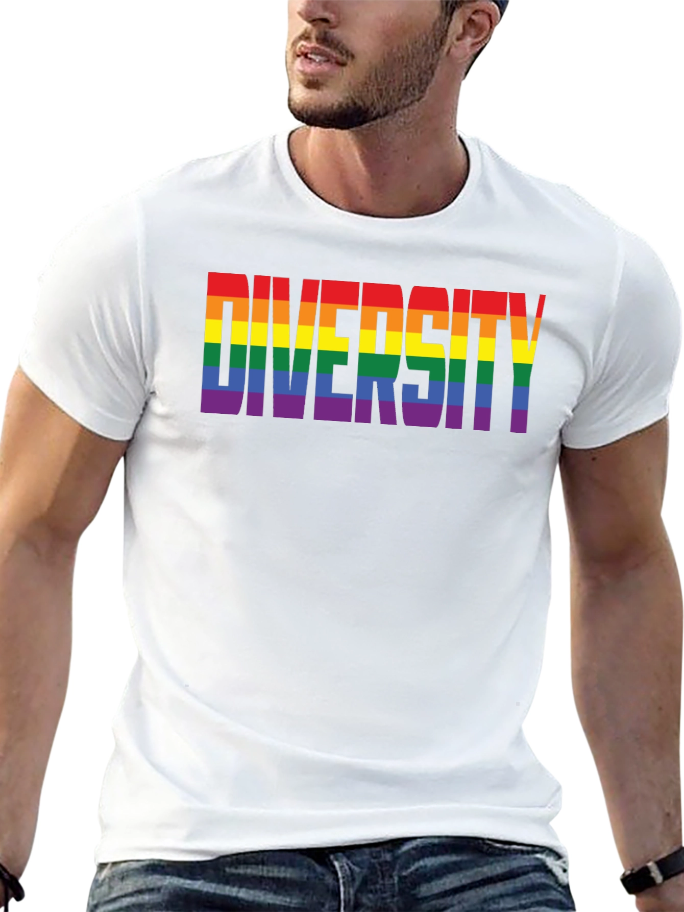 Diversity Rainbow Graphic Black Tee