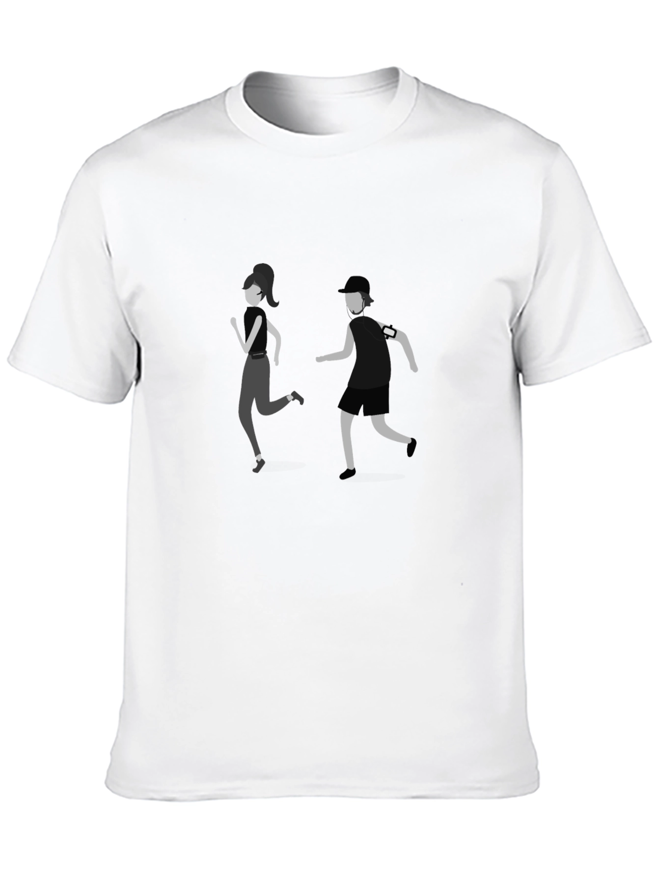 Running Couple Graphic T-Shirt - Comfortable Casual Wear