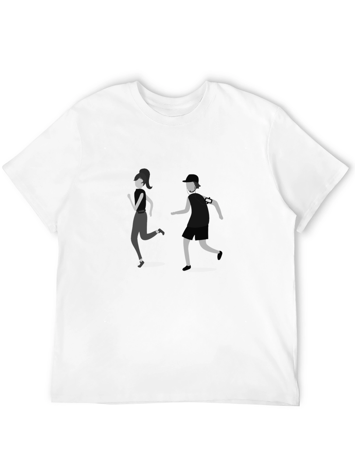 Running Couple Graphic T-Shirt - Comfortable Casual Wear