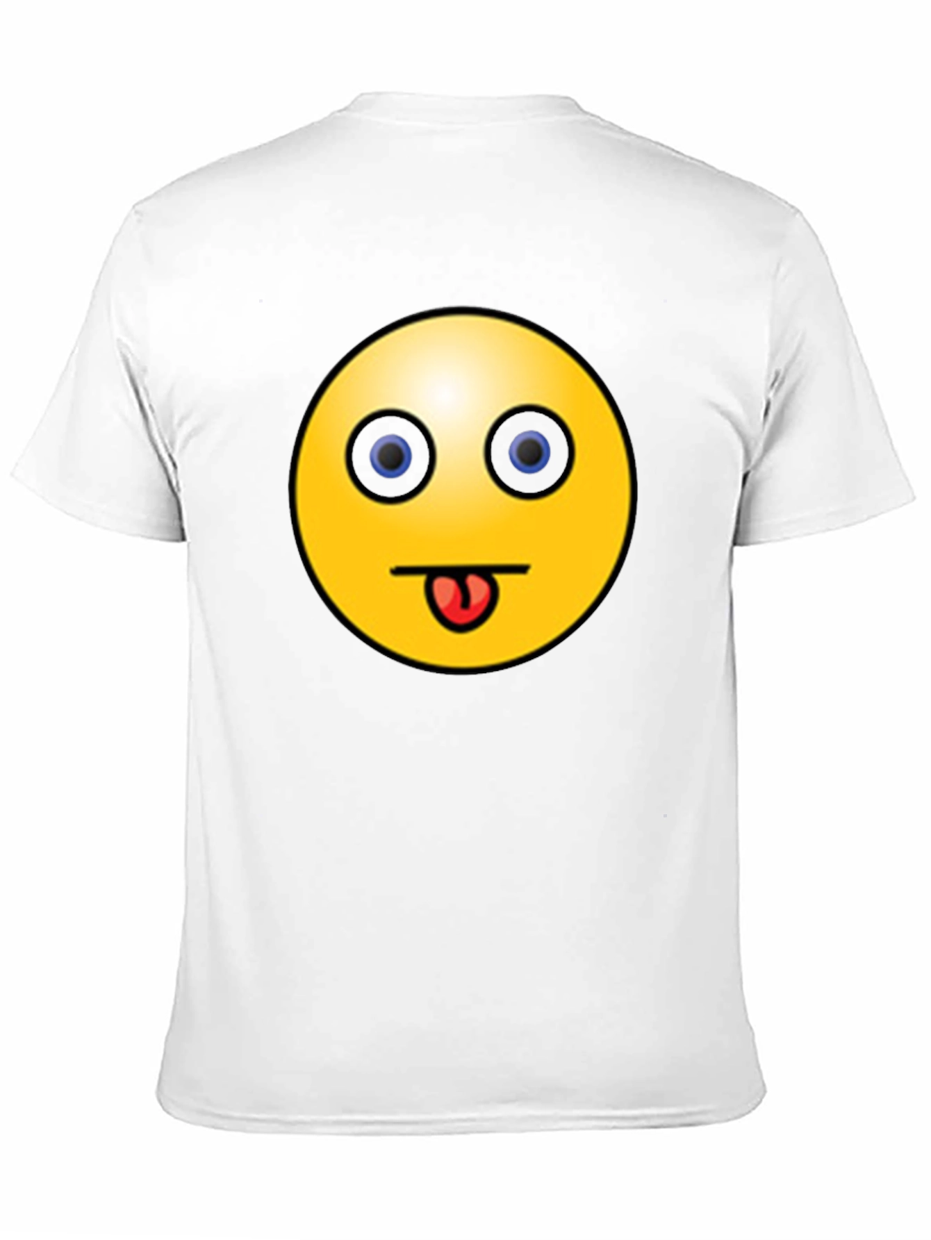 Funny Emoji Graphic Black T-Shirt - Tongue Out Smiley