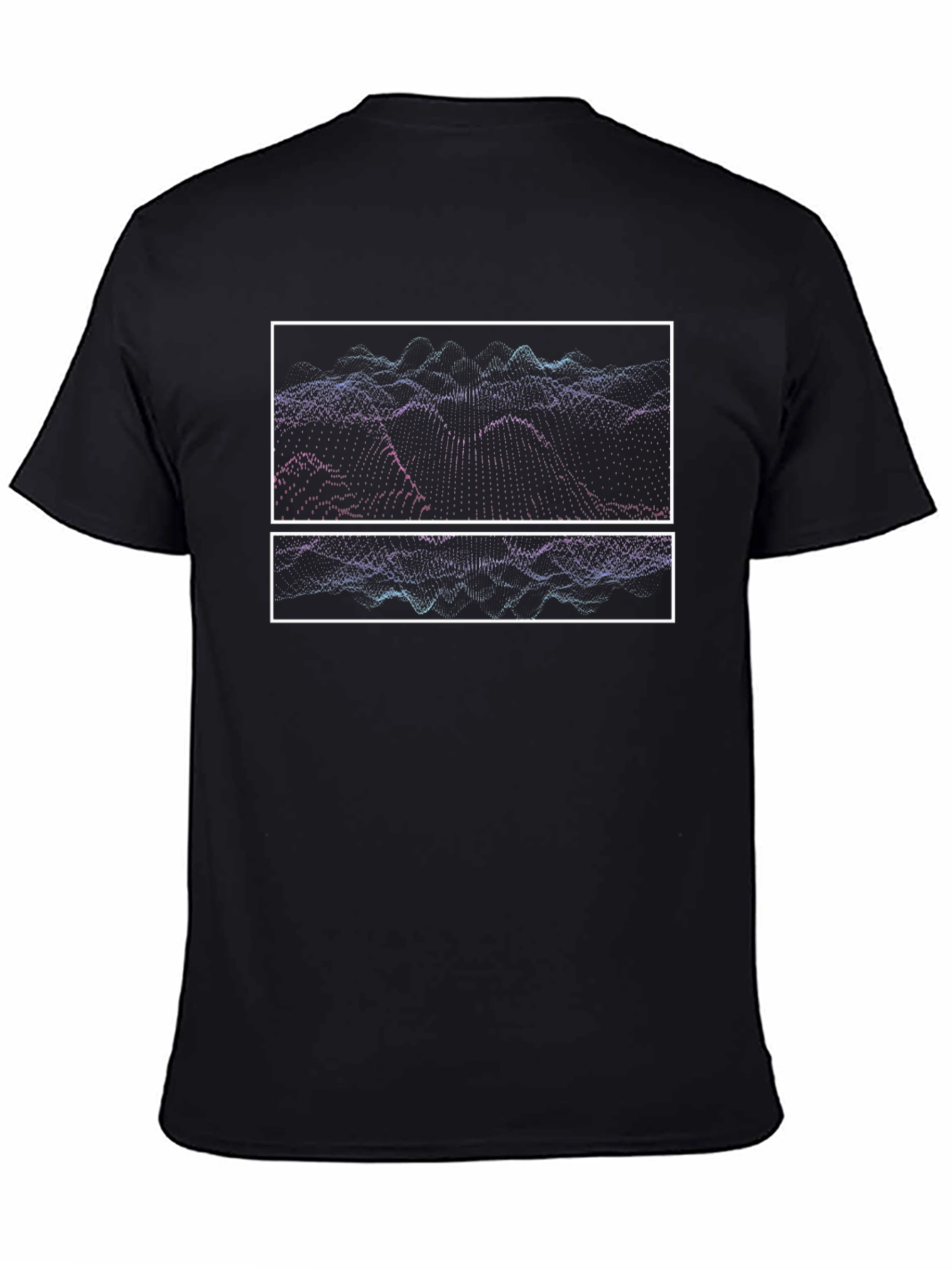 Abstract Waveform Graphic Tee - Black