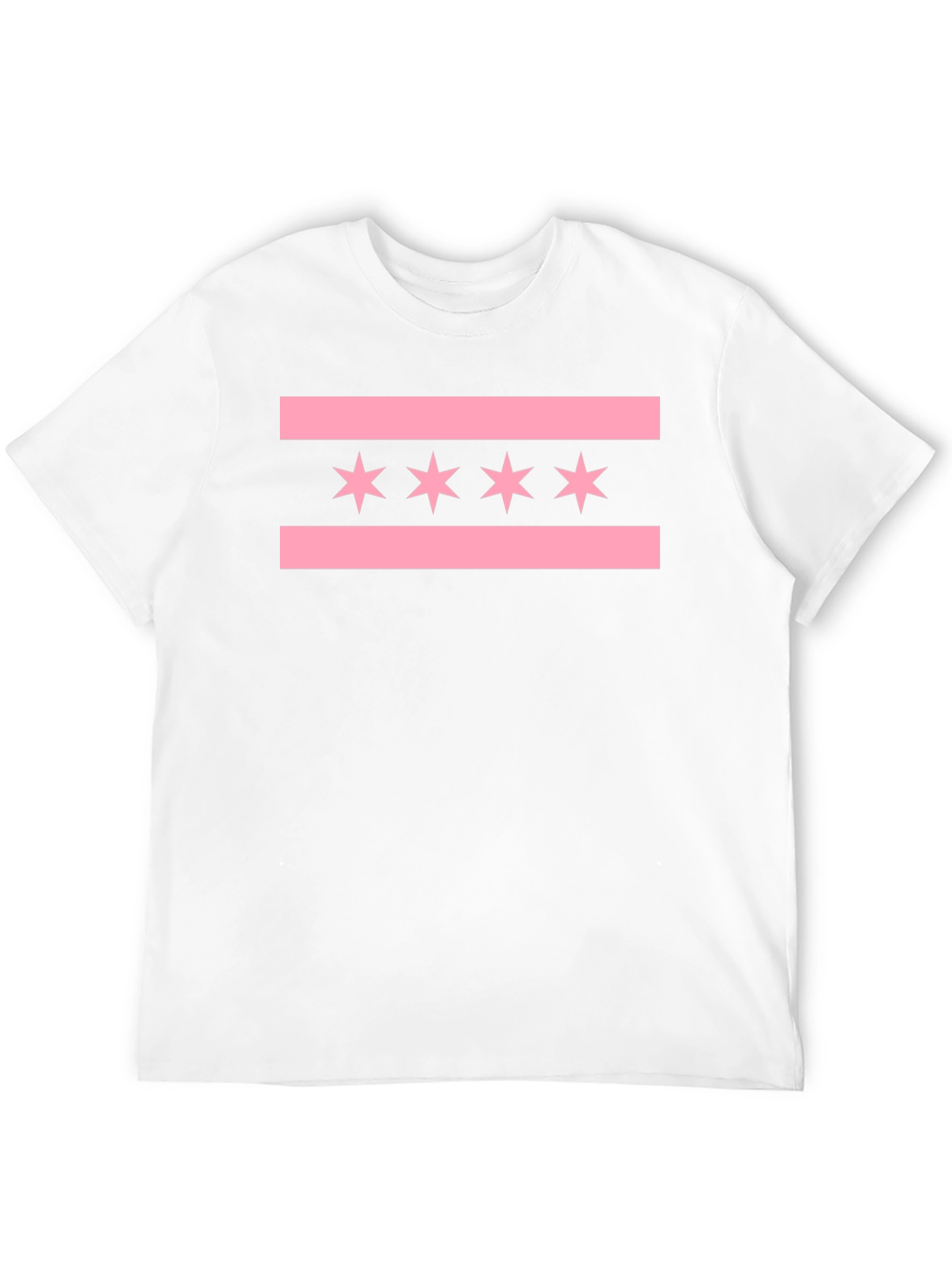 Chicago Flag Inspired Graphic Tee - Black